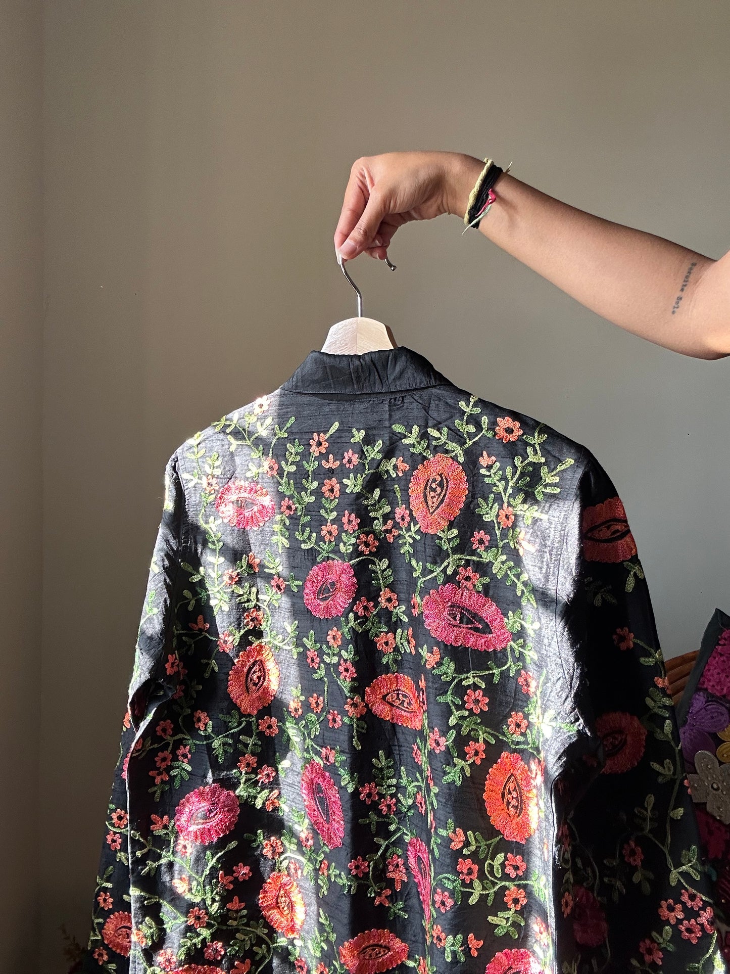 Laura Ashley Vintage Silk and Embroidered Shaket