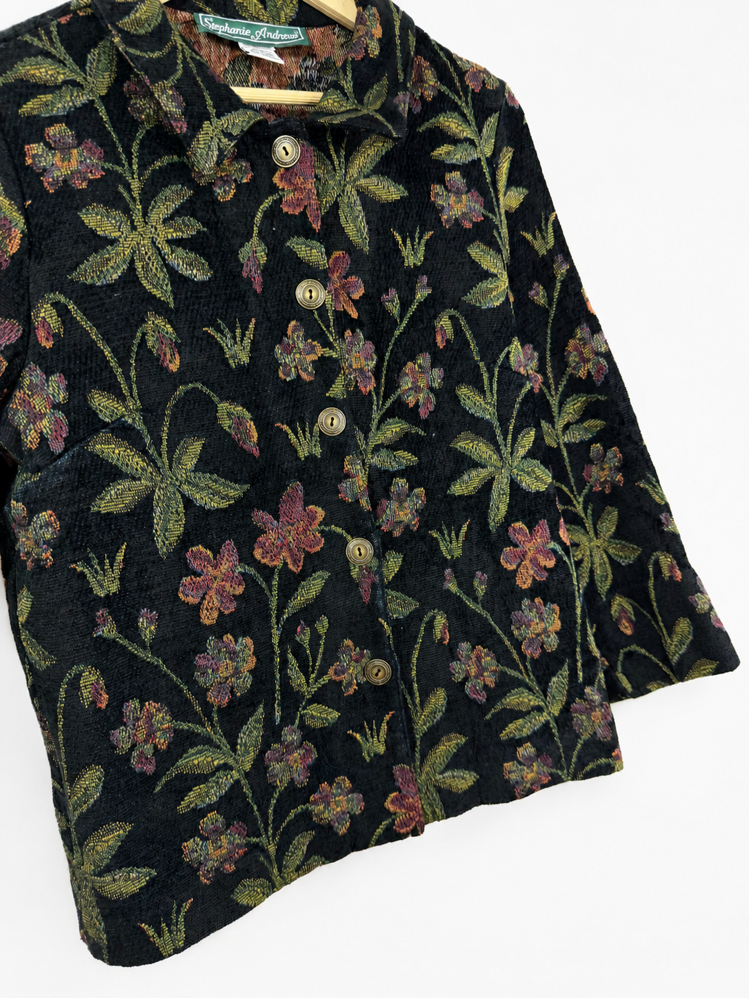 Vintage Stephanie Andrews Botanical Tapestry Jacket