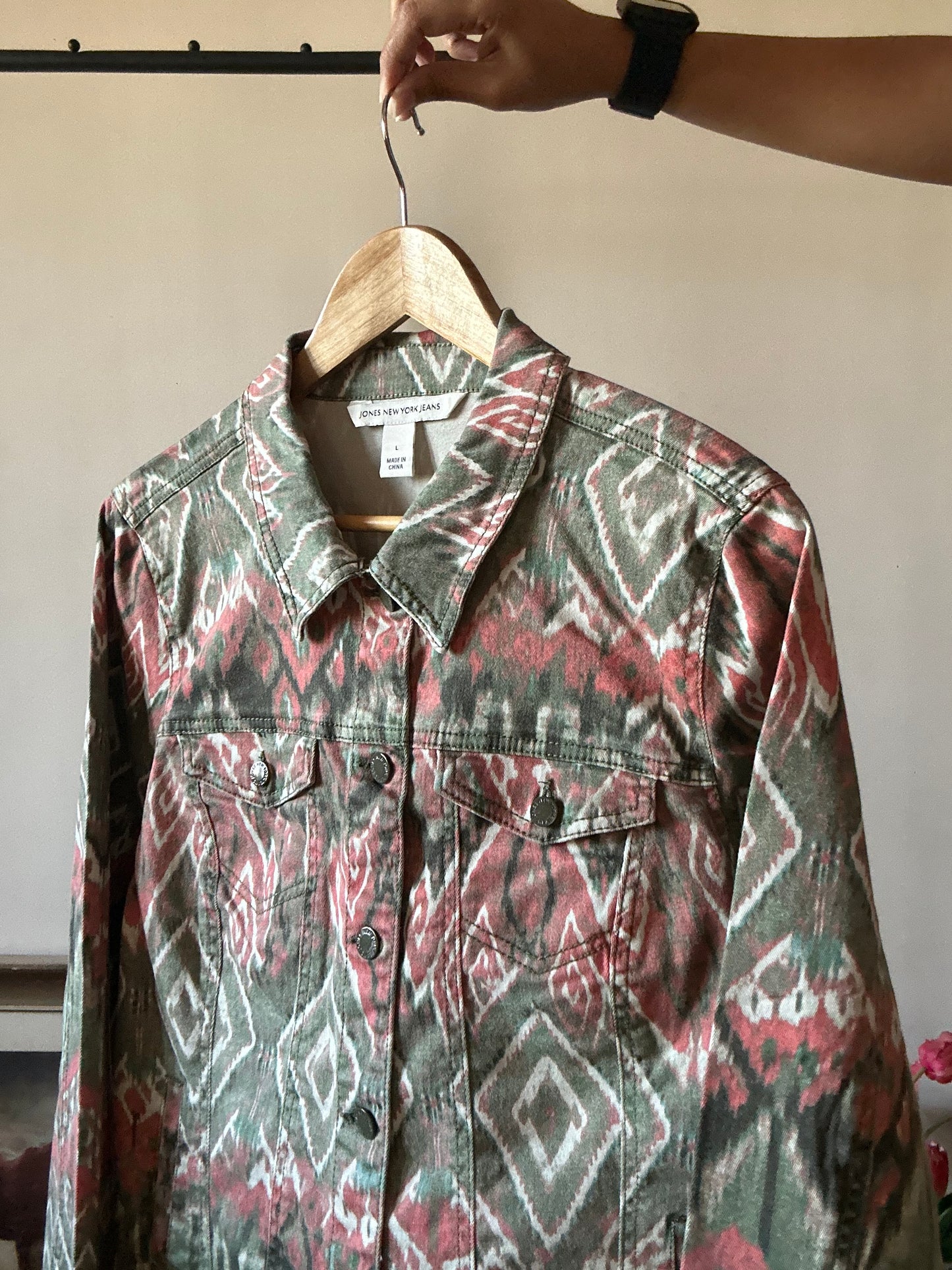 Jones New York Jeans Vintage Printed Shaket