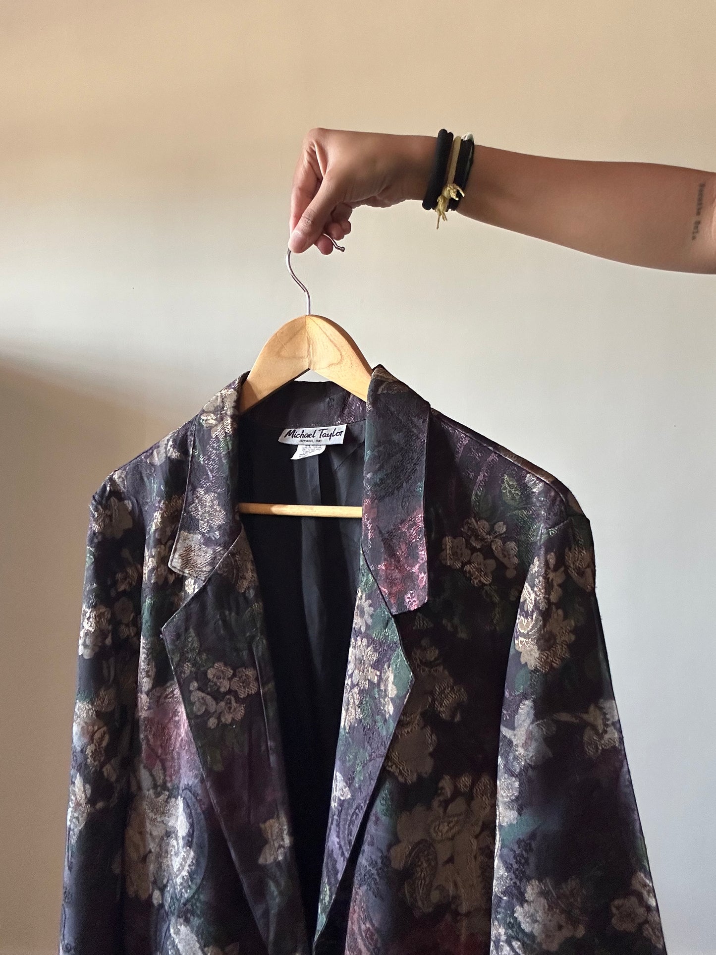 Vintage Michael Taylor Textured and Printed Blazer