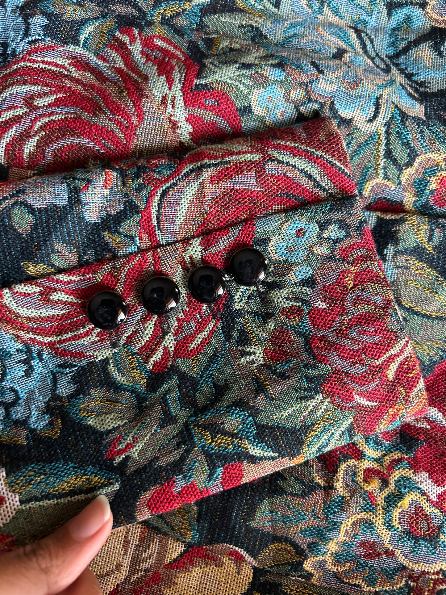 Vintage CUE Jacquard Floral Blazer