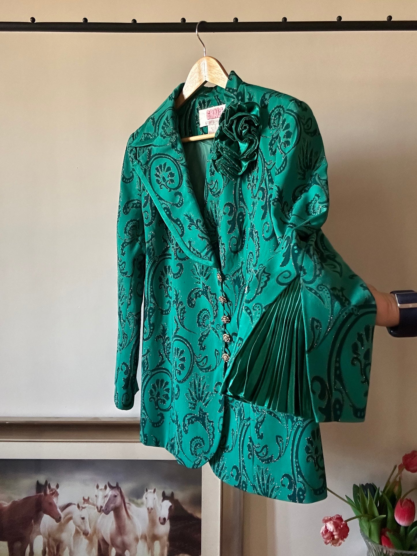 Grace Vintage Asymmetrical Collar Blazer