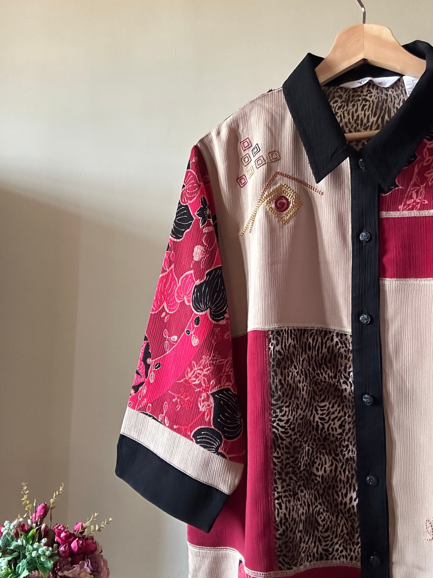 Vintage Tanjay Patch Work Embroidered Shirt
