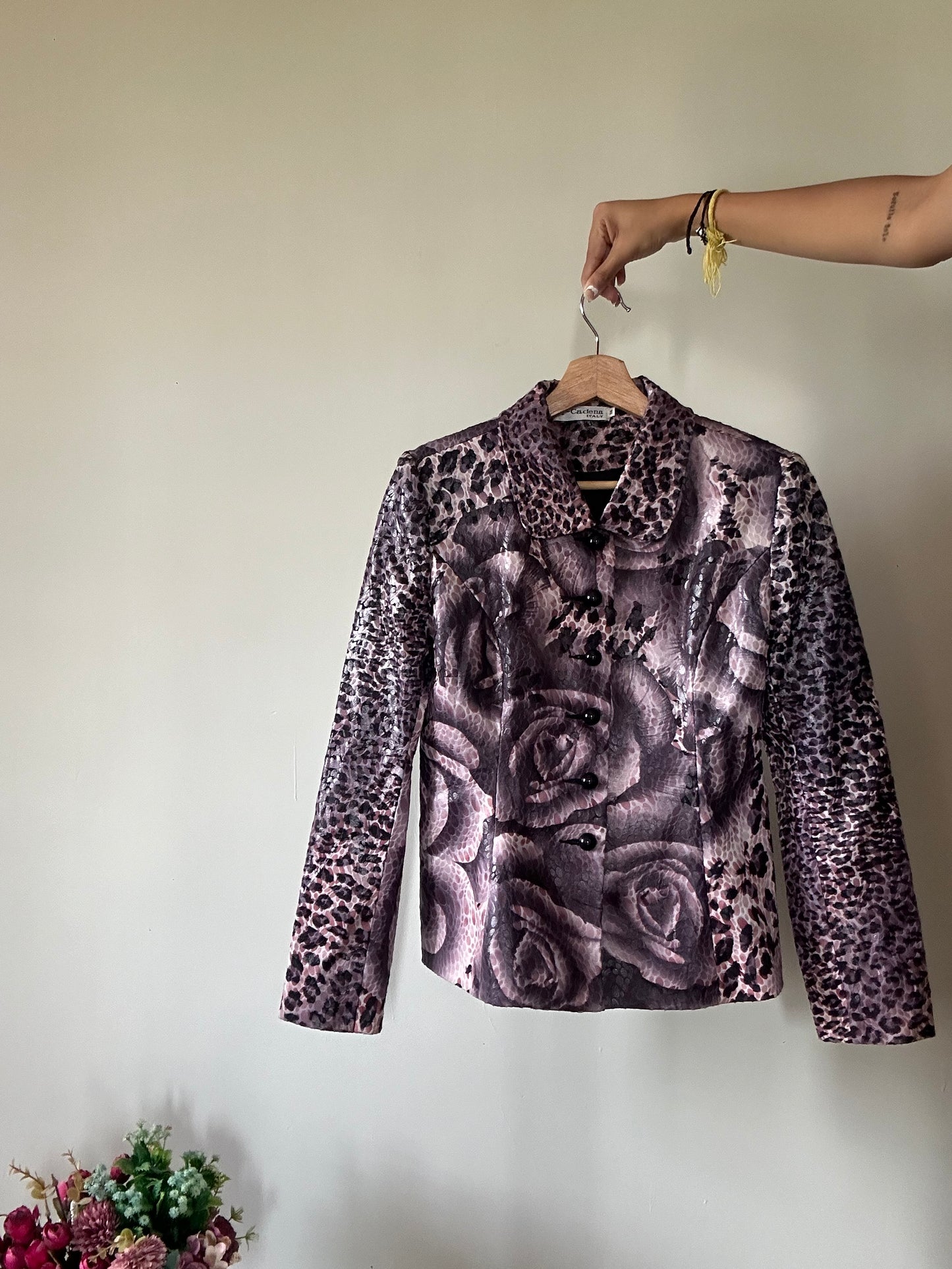Q-Cadena Italy Vintage Faux Leather Blazer