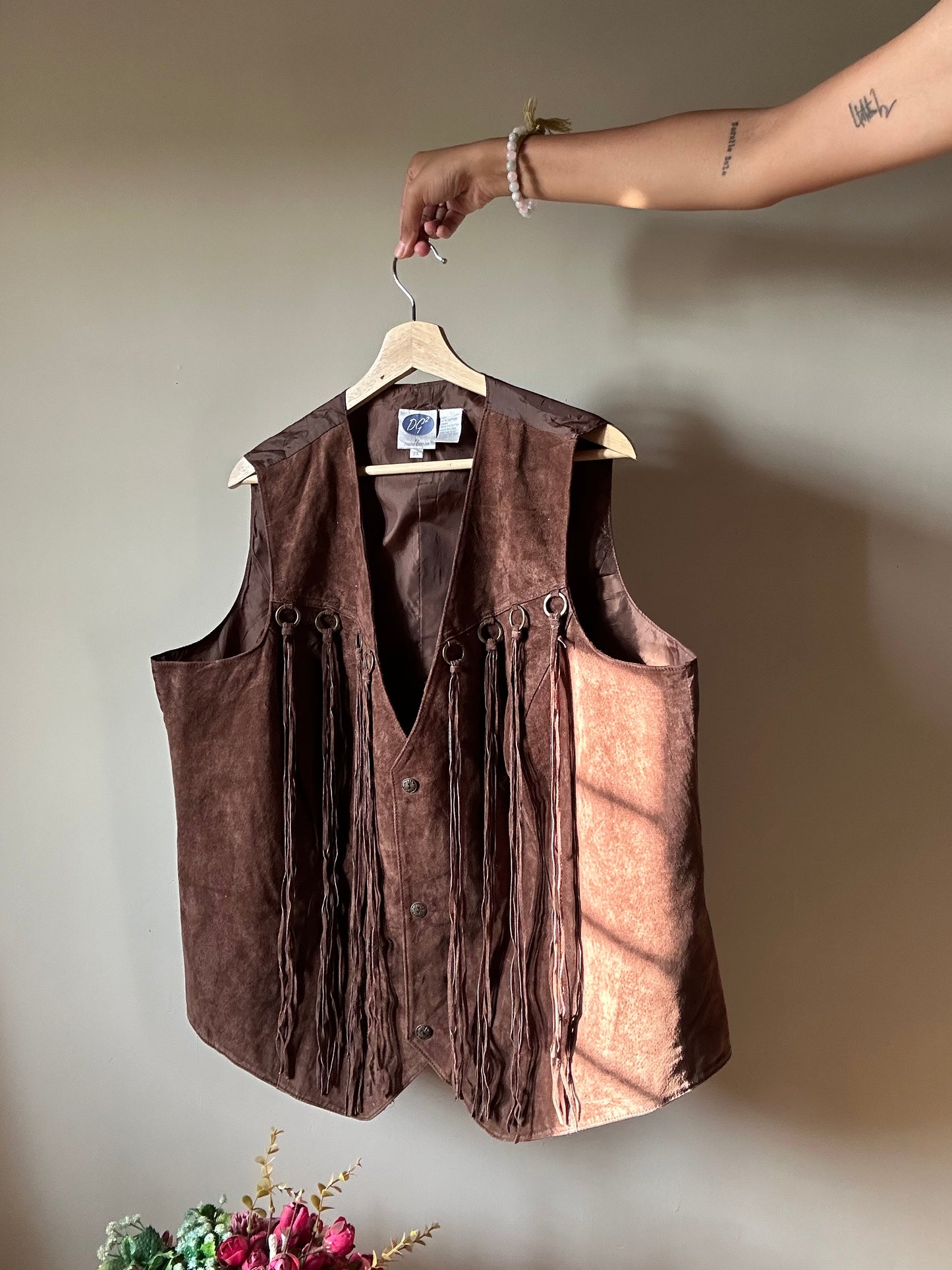 DG2 Vintage Leather Fringe Vest