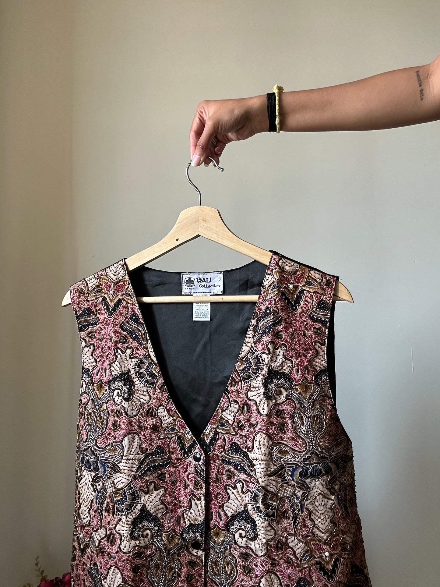 Bali Collection Vintage All Beaded Vest