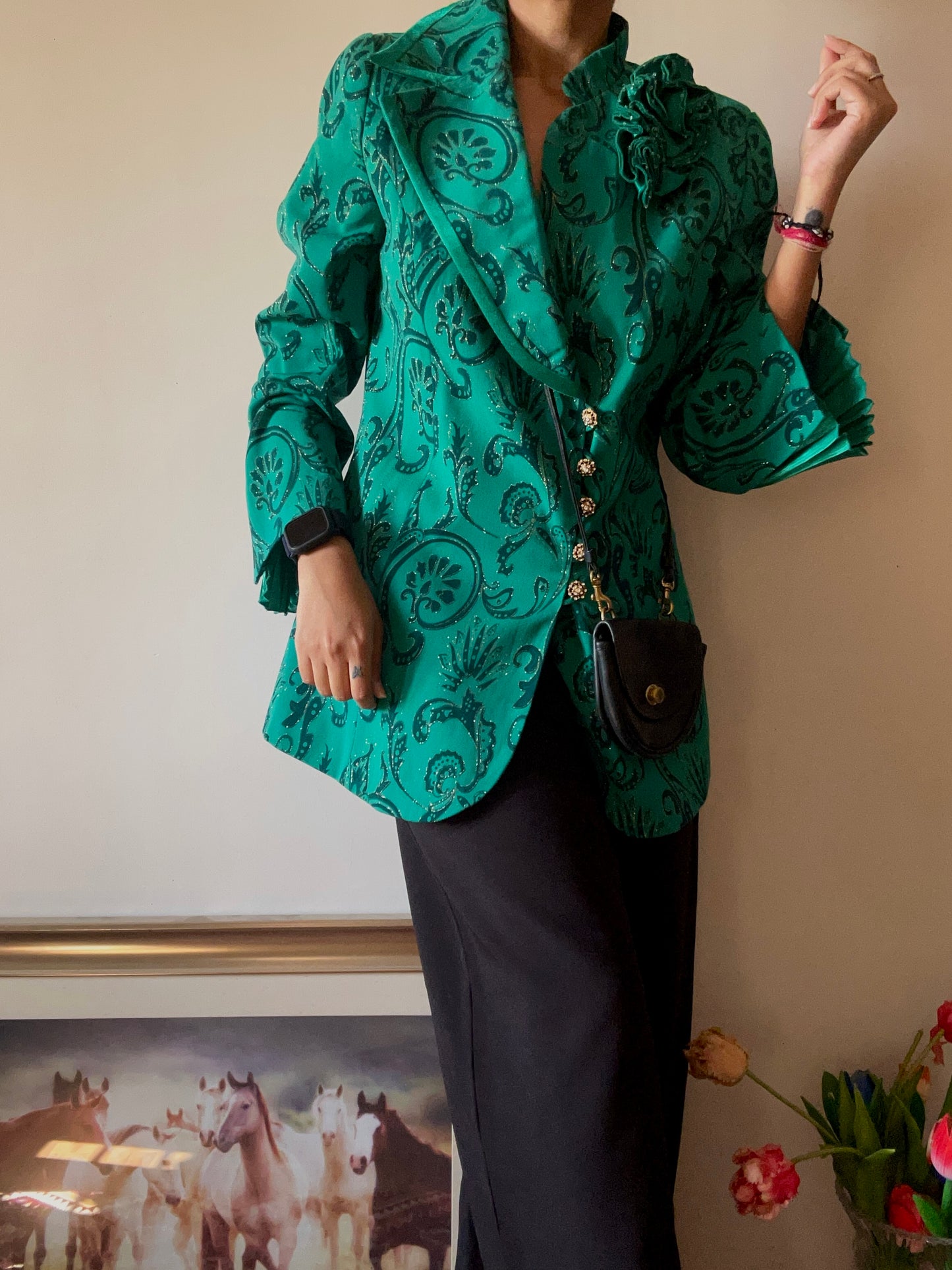 Grace Vintage Asymmetrical Collar Blazer
