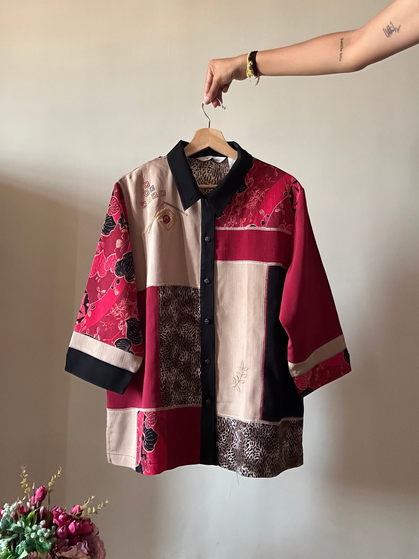 Vintage Tanjay Patch Work Embroidered Shirt