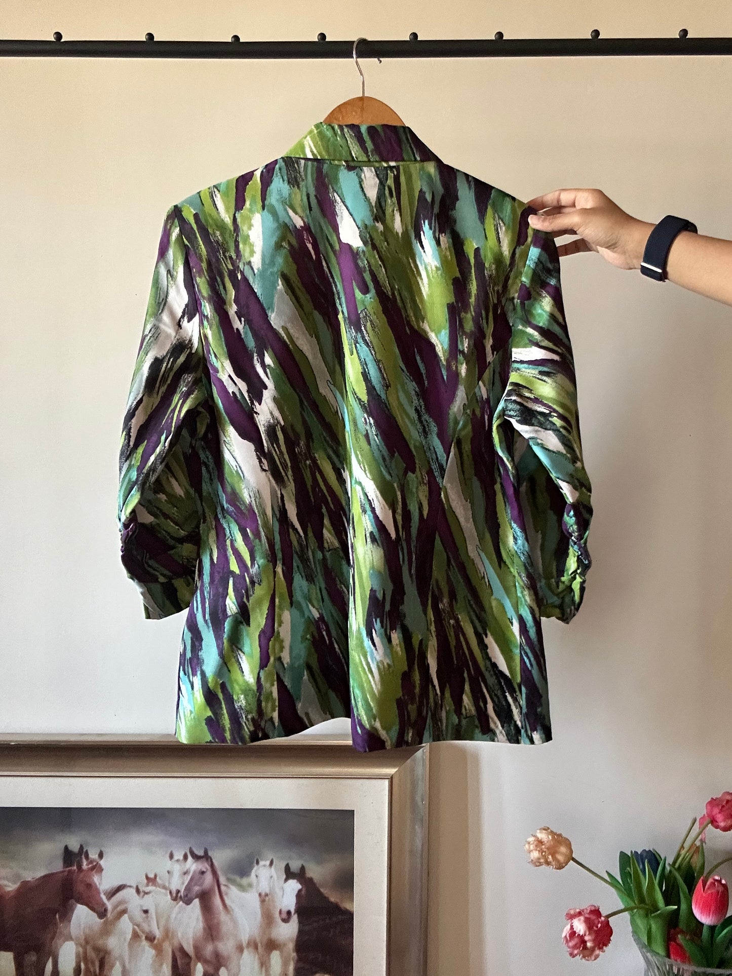 Lavender & Honey Vintage Blazer With Rushed Sleeves