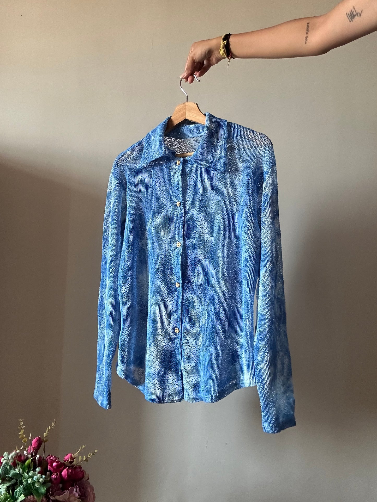 Vintage Blue Lagoon Floral Mess Shirt
