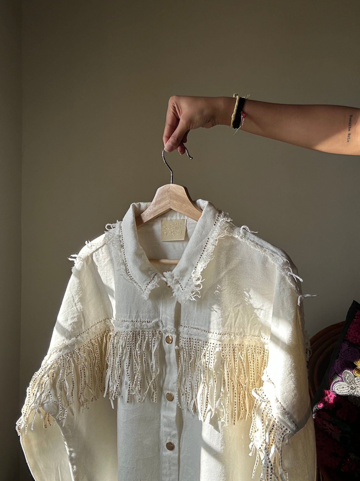 Judith March Vintage Fringe Denim Shaket