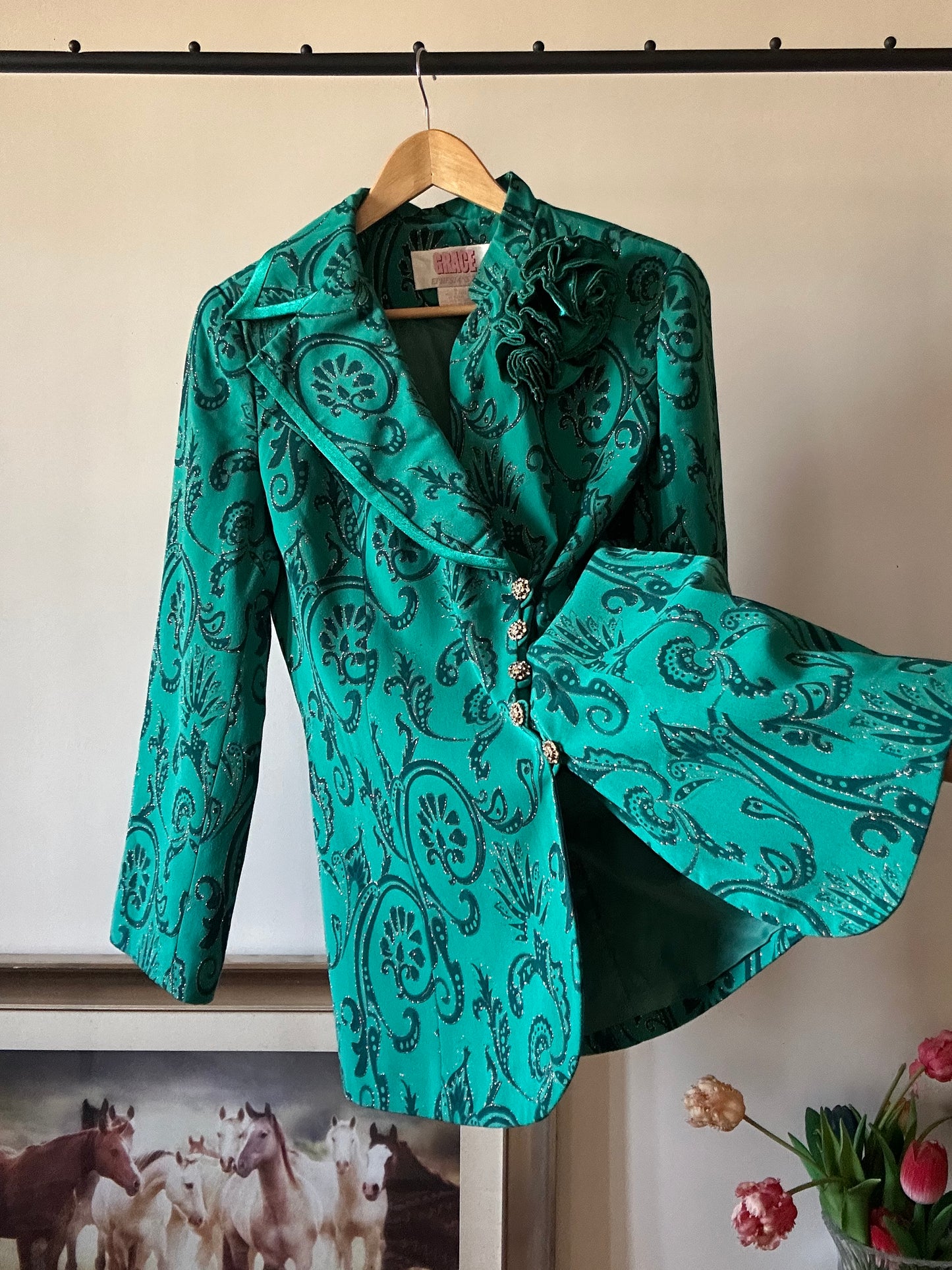 Grace Vintage Asymmetrical Collar Blazer