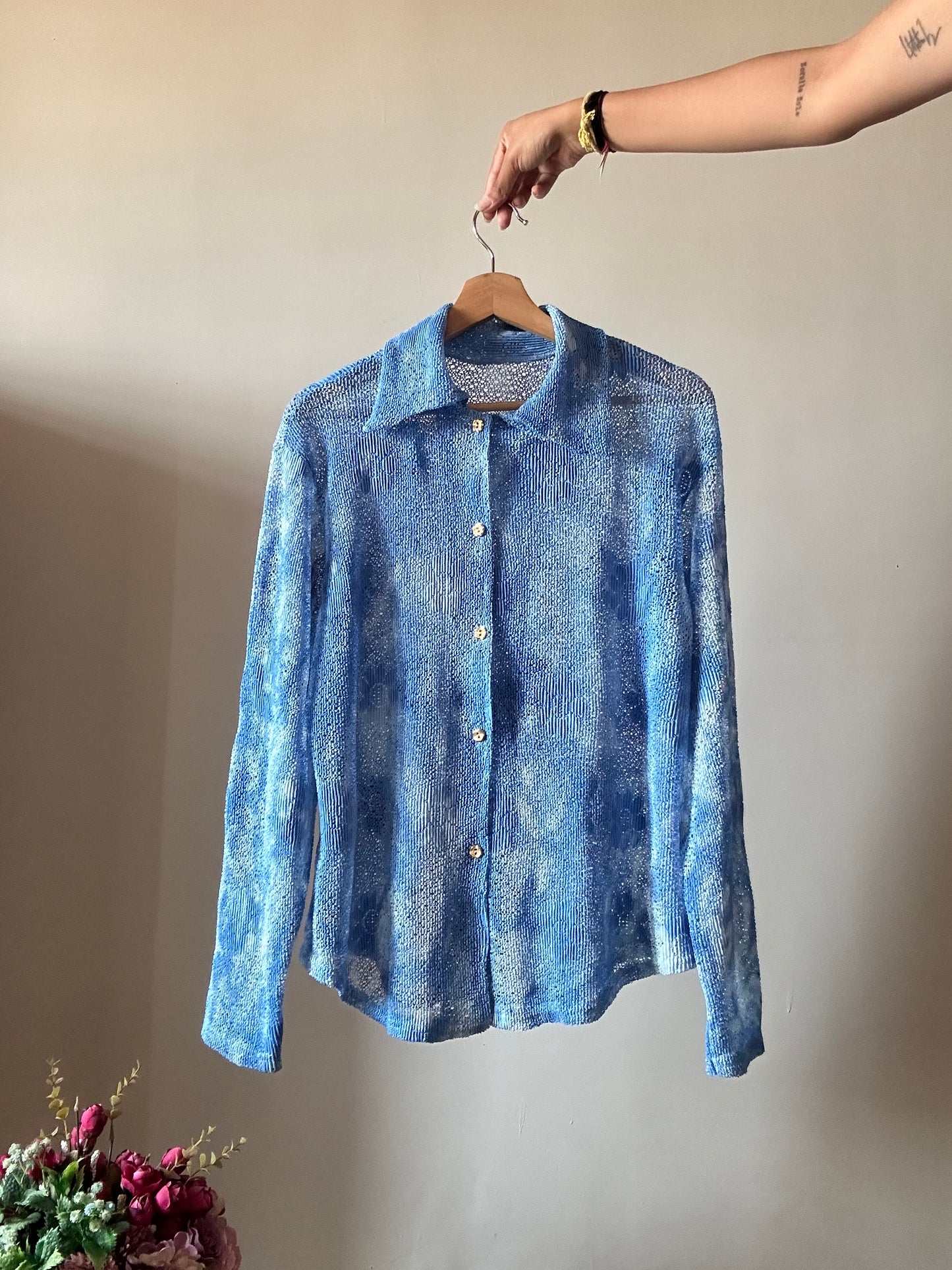 Vintage Blue Lagoon Floral Mess Shirt