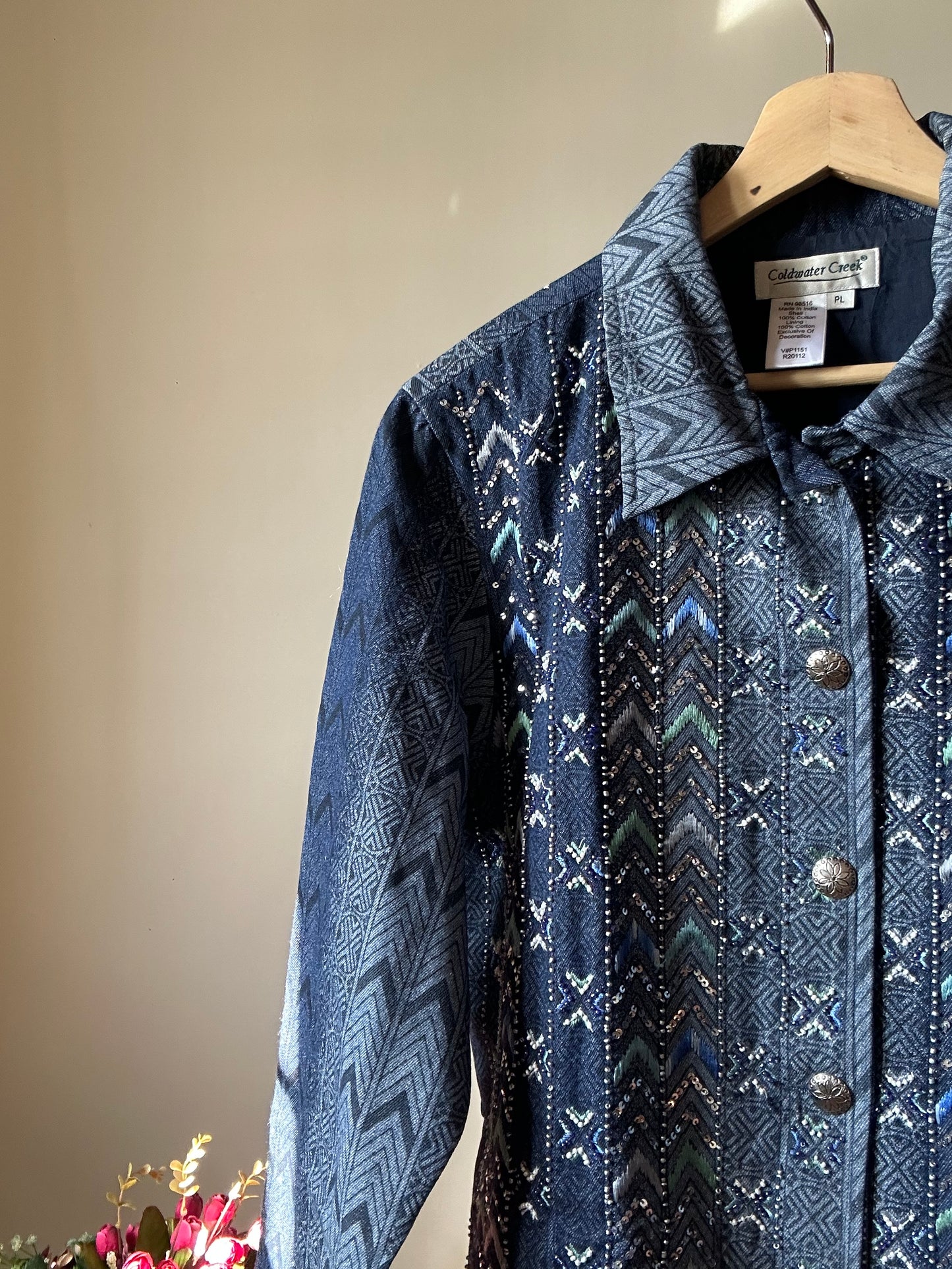 Coldwater Creek Vintage All Beaded And Embroidered Shaket