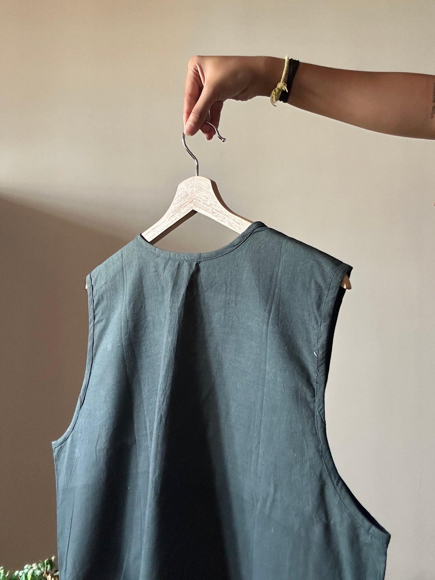 Vintage Embroidered Mirror Work Vest
