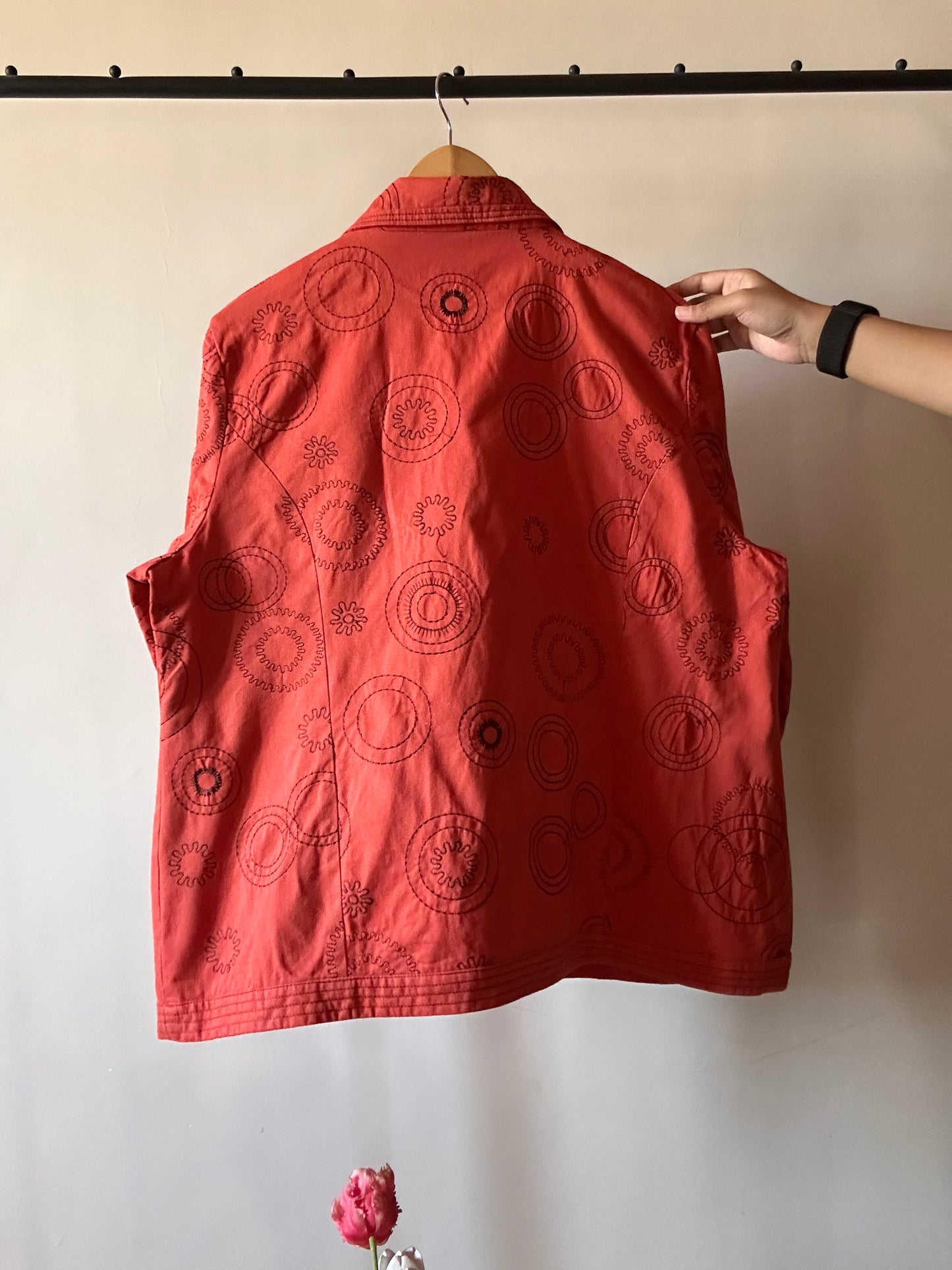 Vintage Telluride Clothing Co. Orange Embroidered Shaket