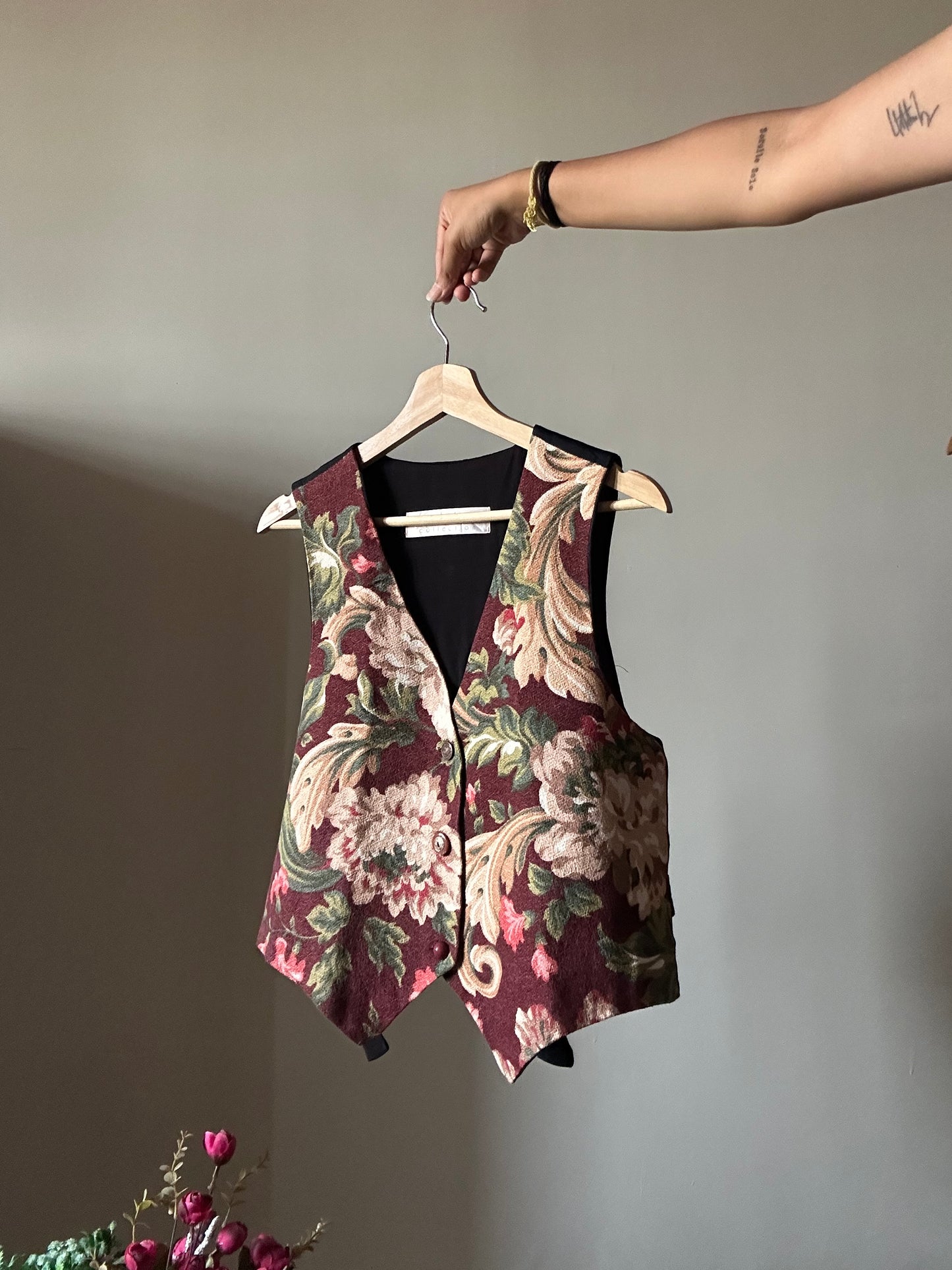 Vintage Carol Antone Floral Vest
