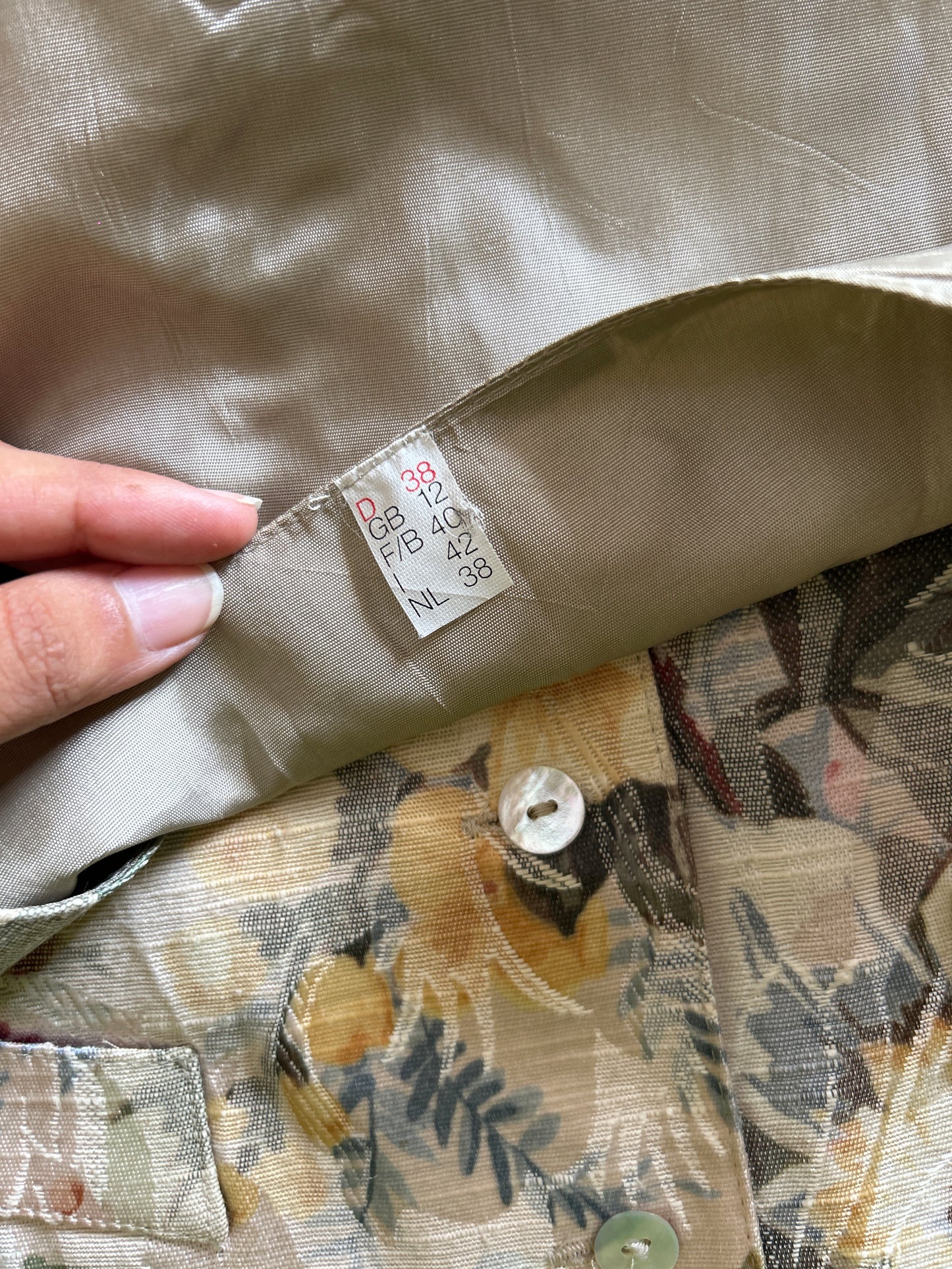 Vintage Textured and Water Colour Print Floral Vest