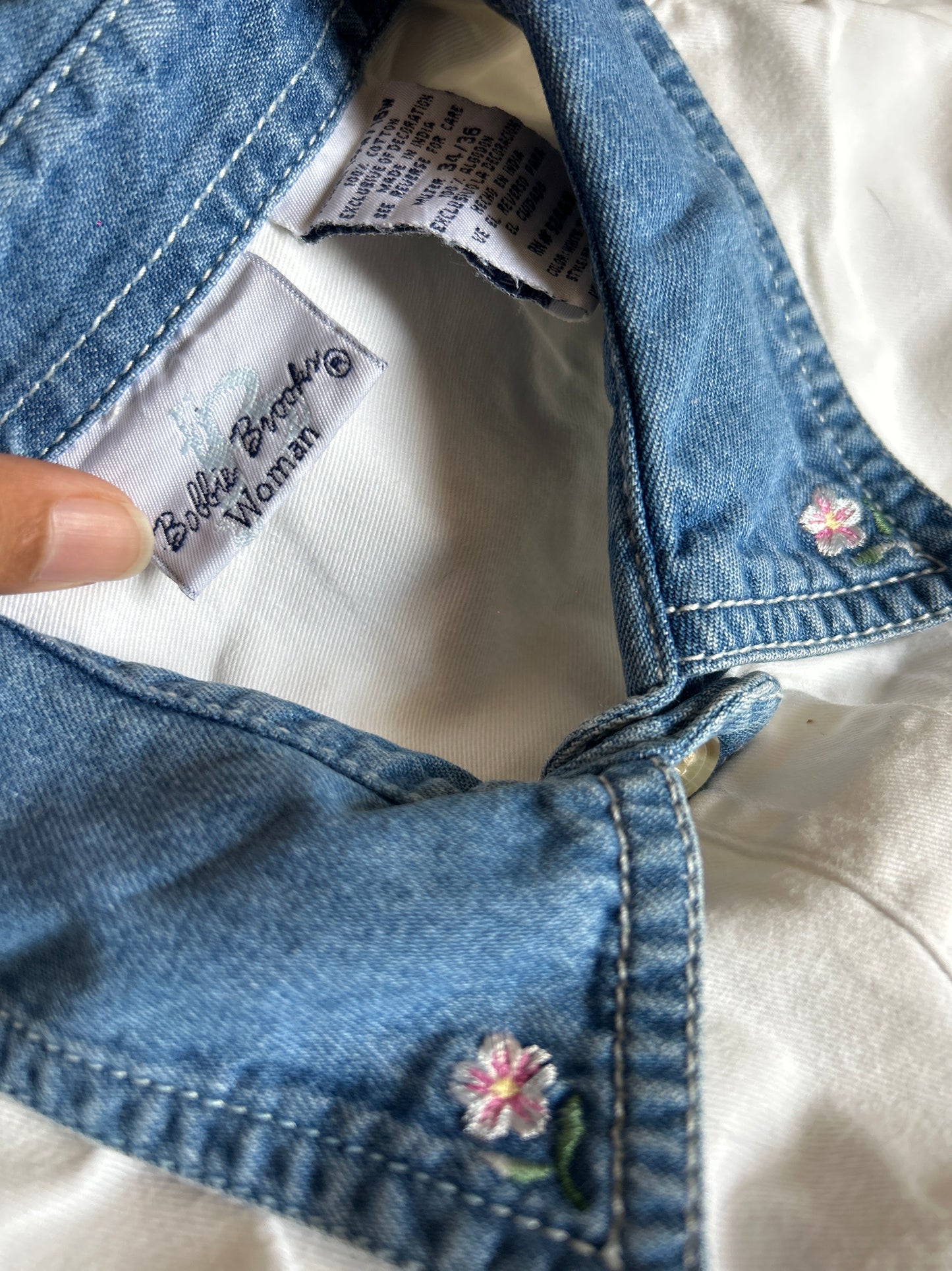 Bobbie Brooks Vintage Embroidered Denim Shirt