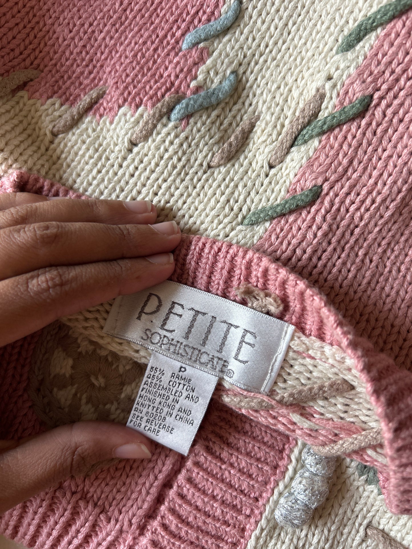 Vintage Petite Sophisticate Embroidered Cardigan