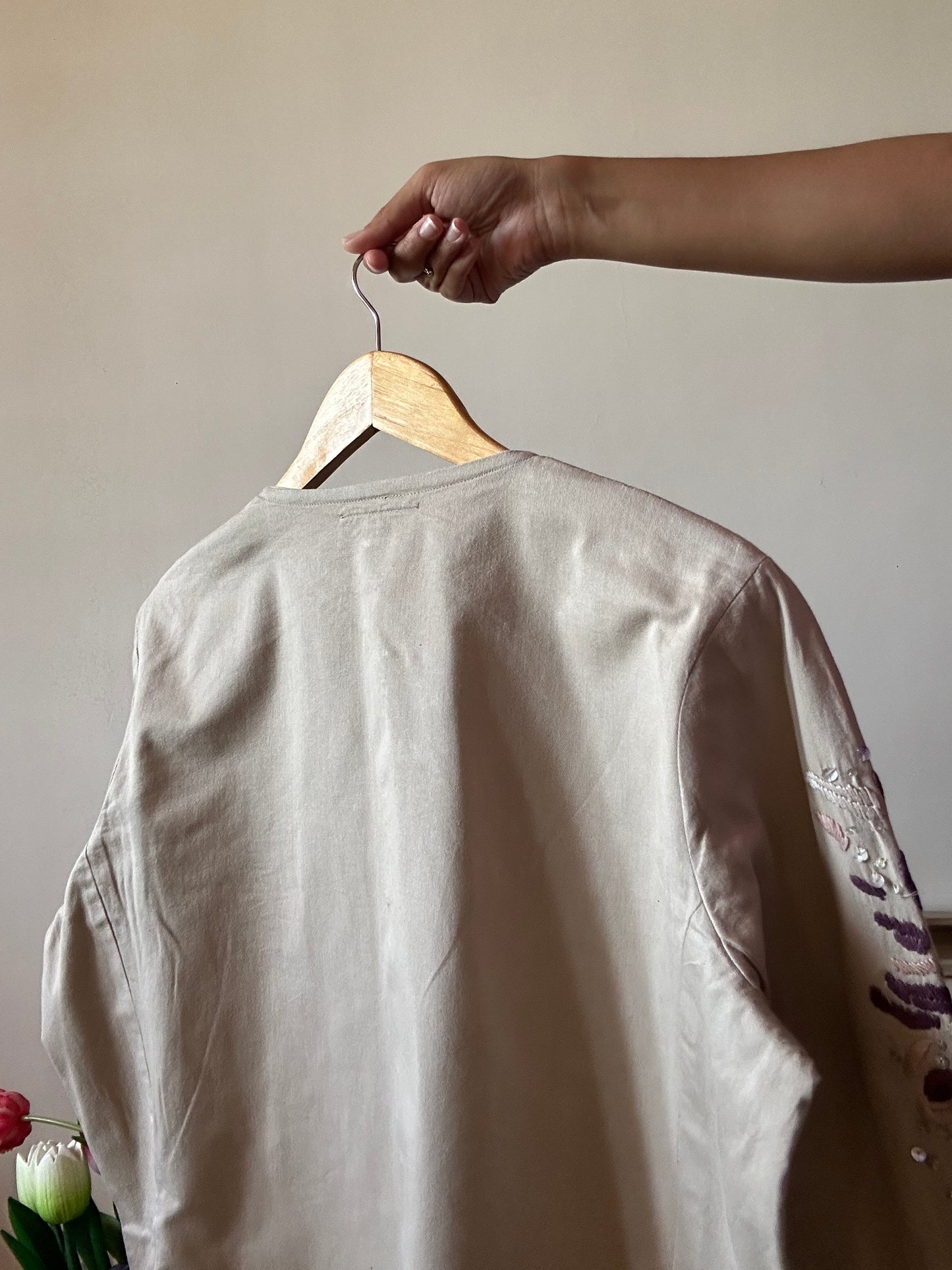 Vintage Embroidered Shaket In Brown