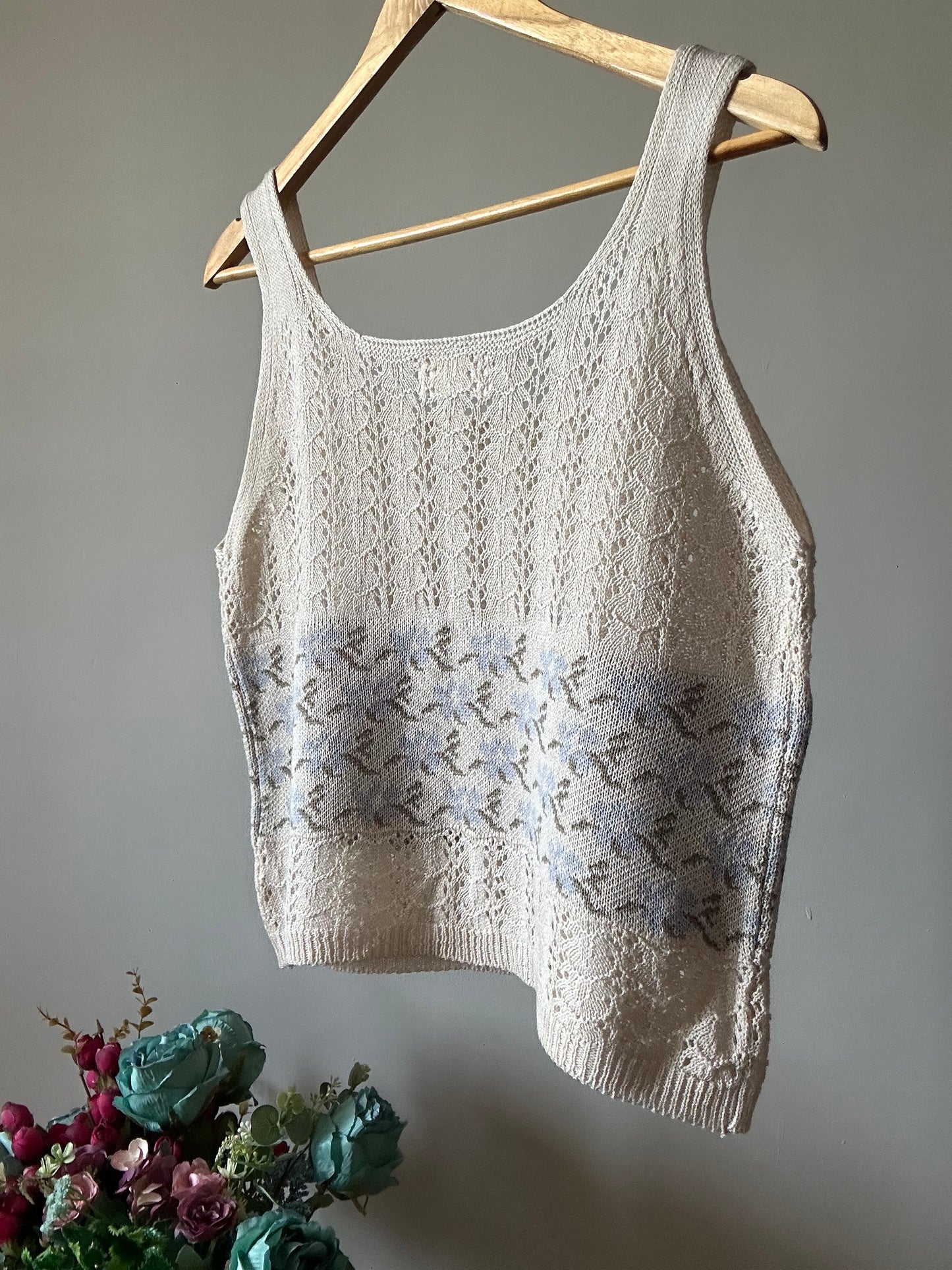 Pigment Vintage Floral Crochet Top