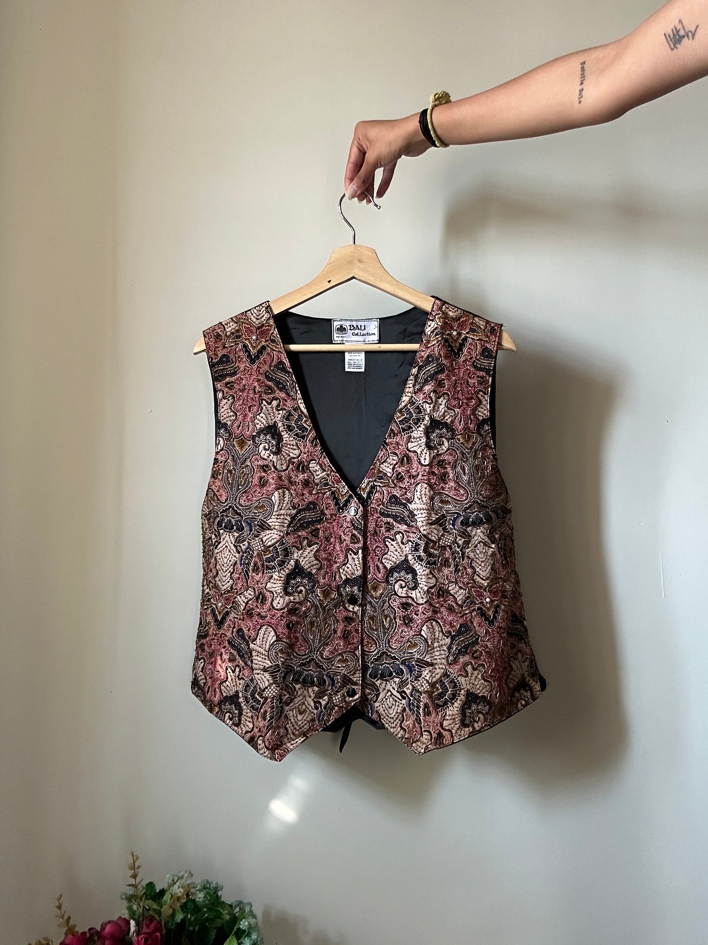 Bali Collection Vintage All Beaded Vest