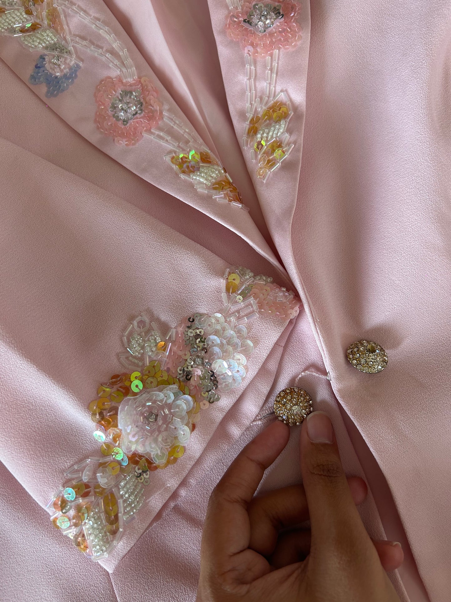 Together Vintage Beaded Pink Blazer
