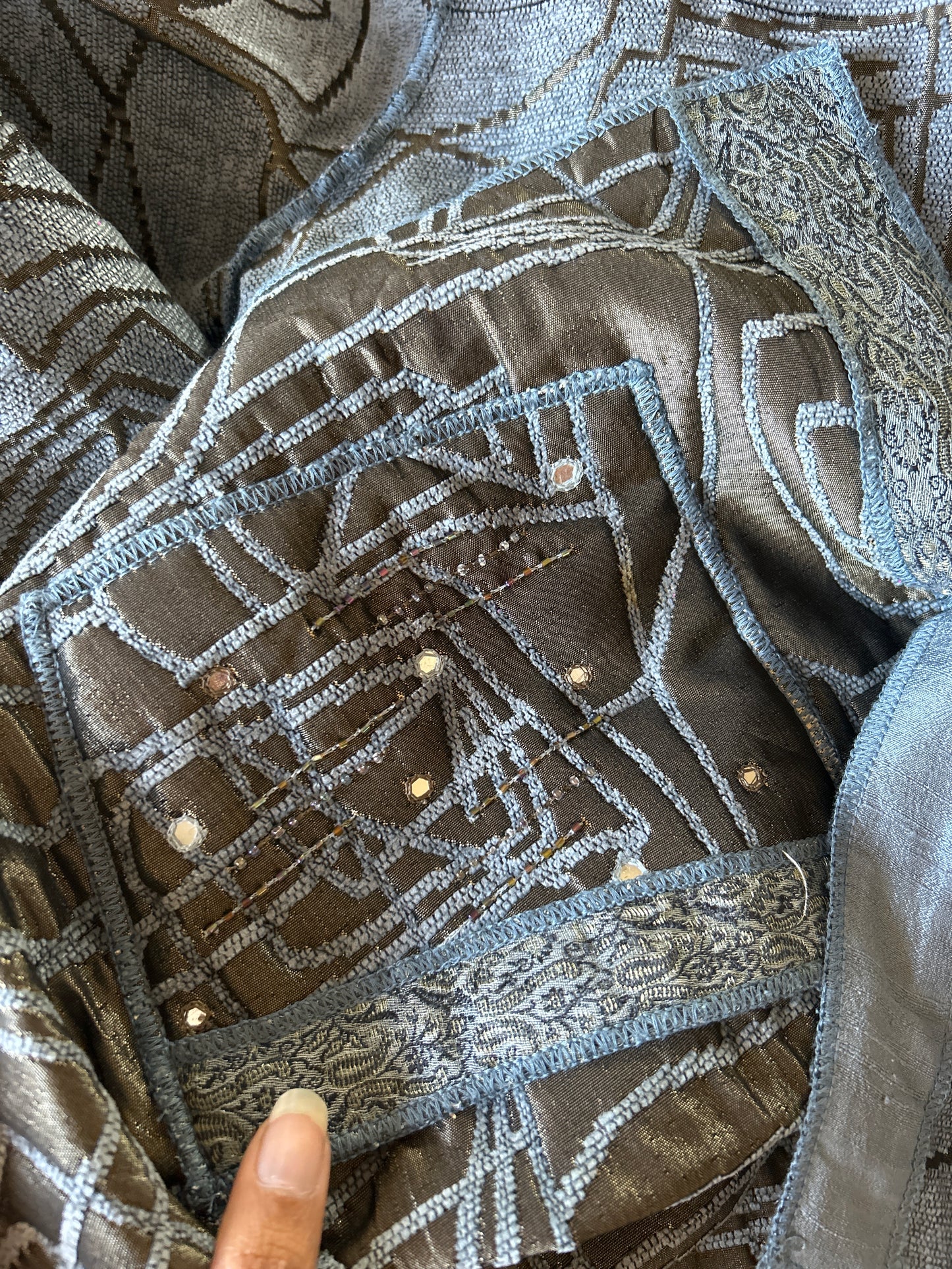 Yak Magik Vintage Reversible Shaket With Beaded and Embroidered On The Pockets