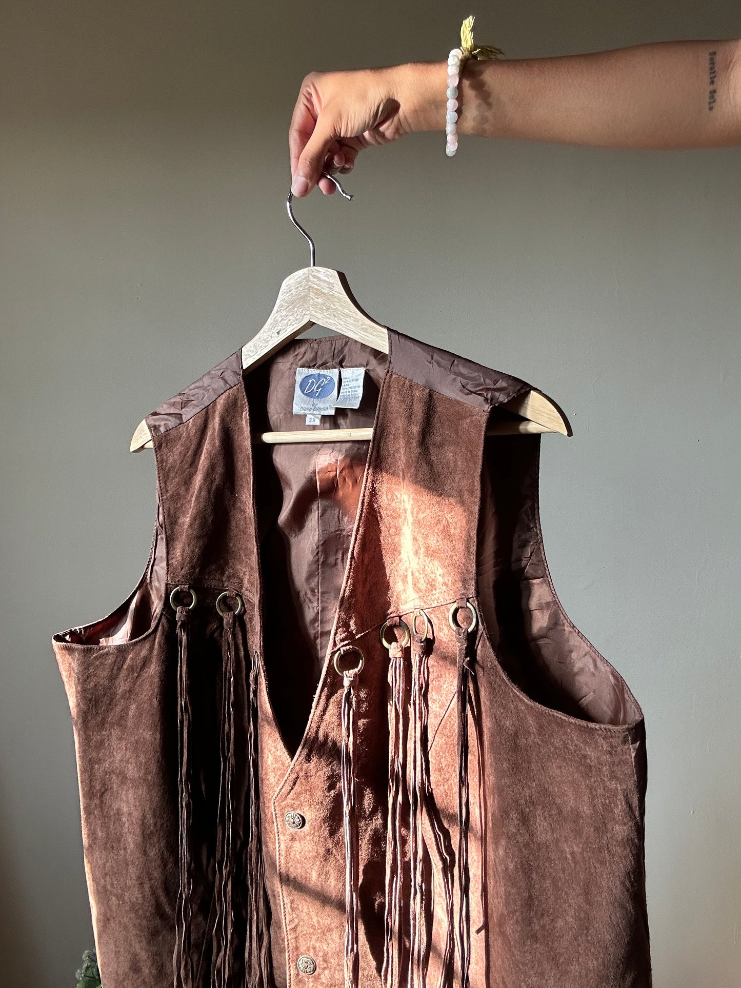 DG2 Vintage Leather Fringe Vest
