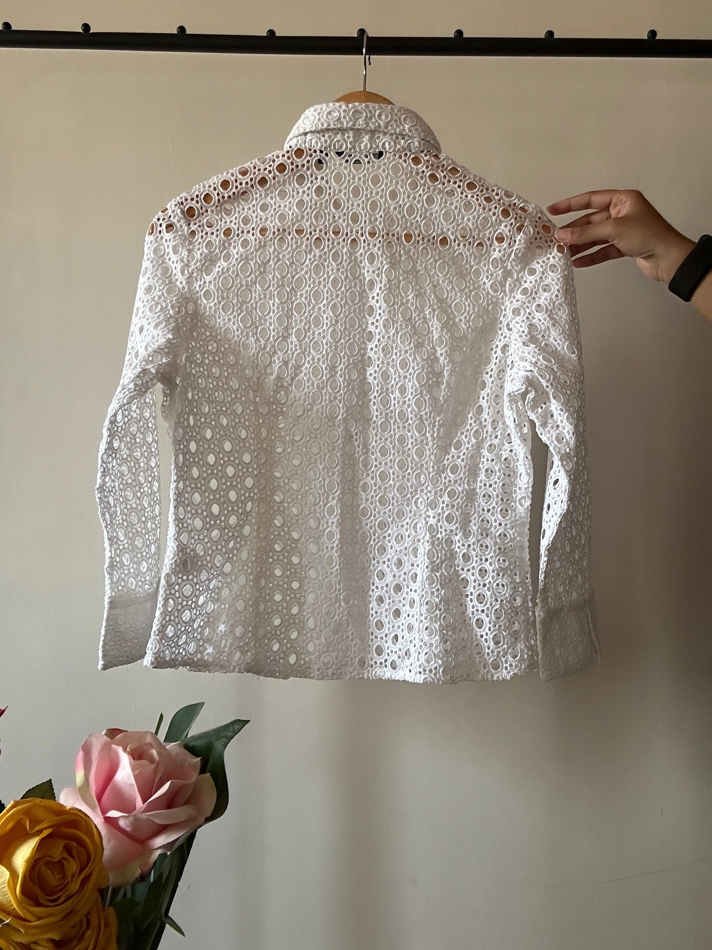 Vintage Embroidery Front Zipper Shirt