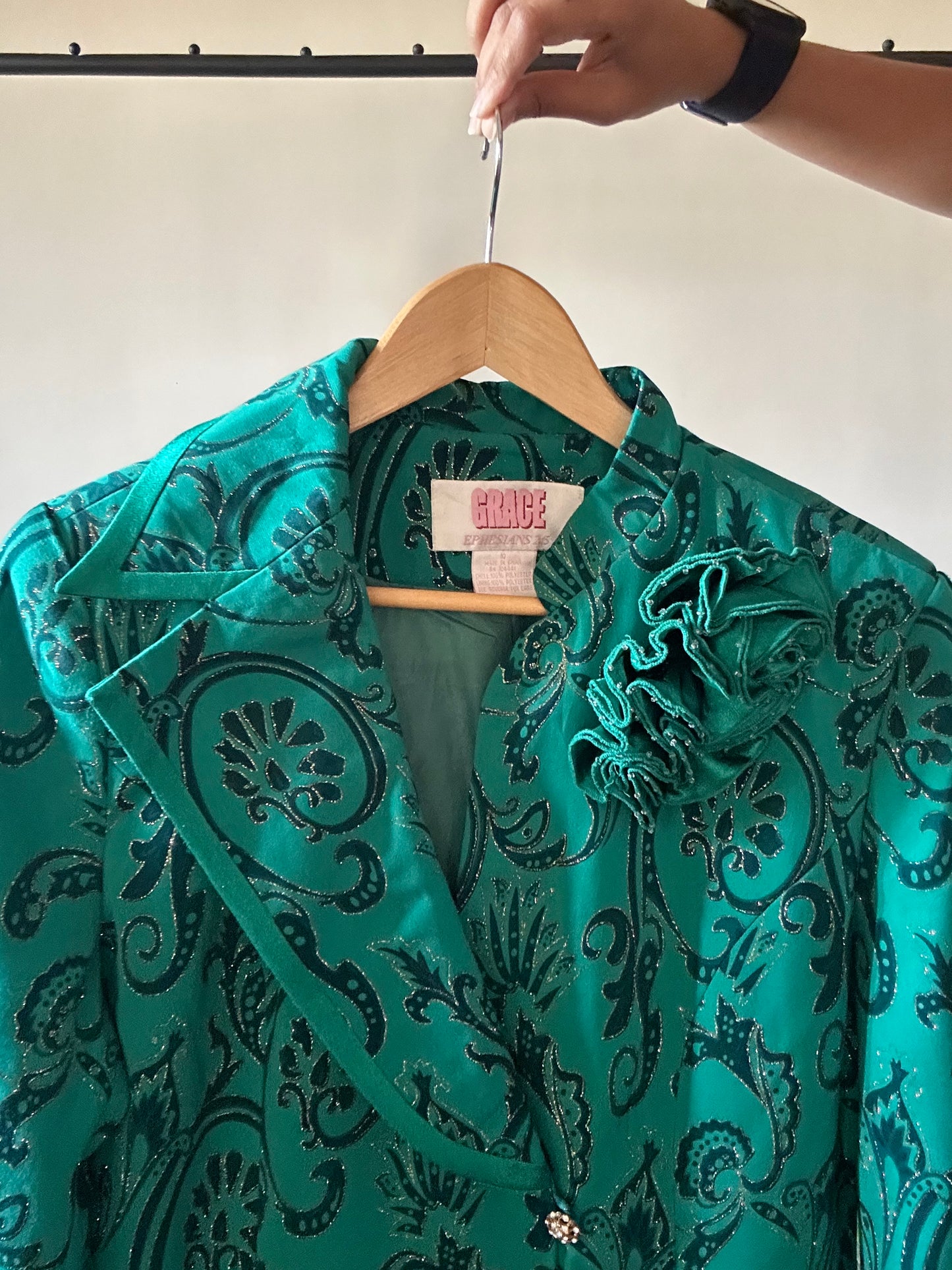 Grace Vintage Asymmetrical Collar Blazer