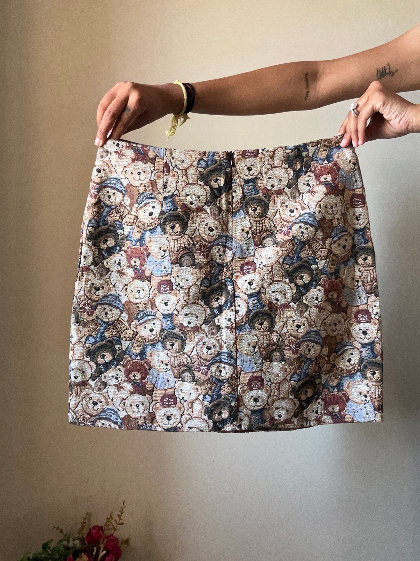 Vintage Teddy Weaved Fabric Skort