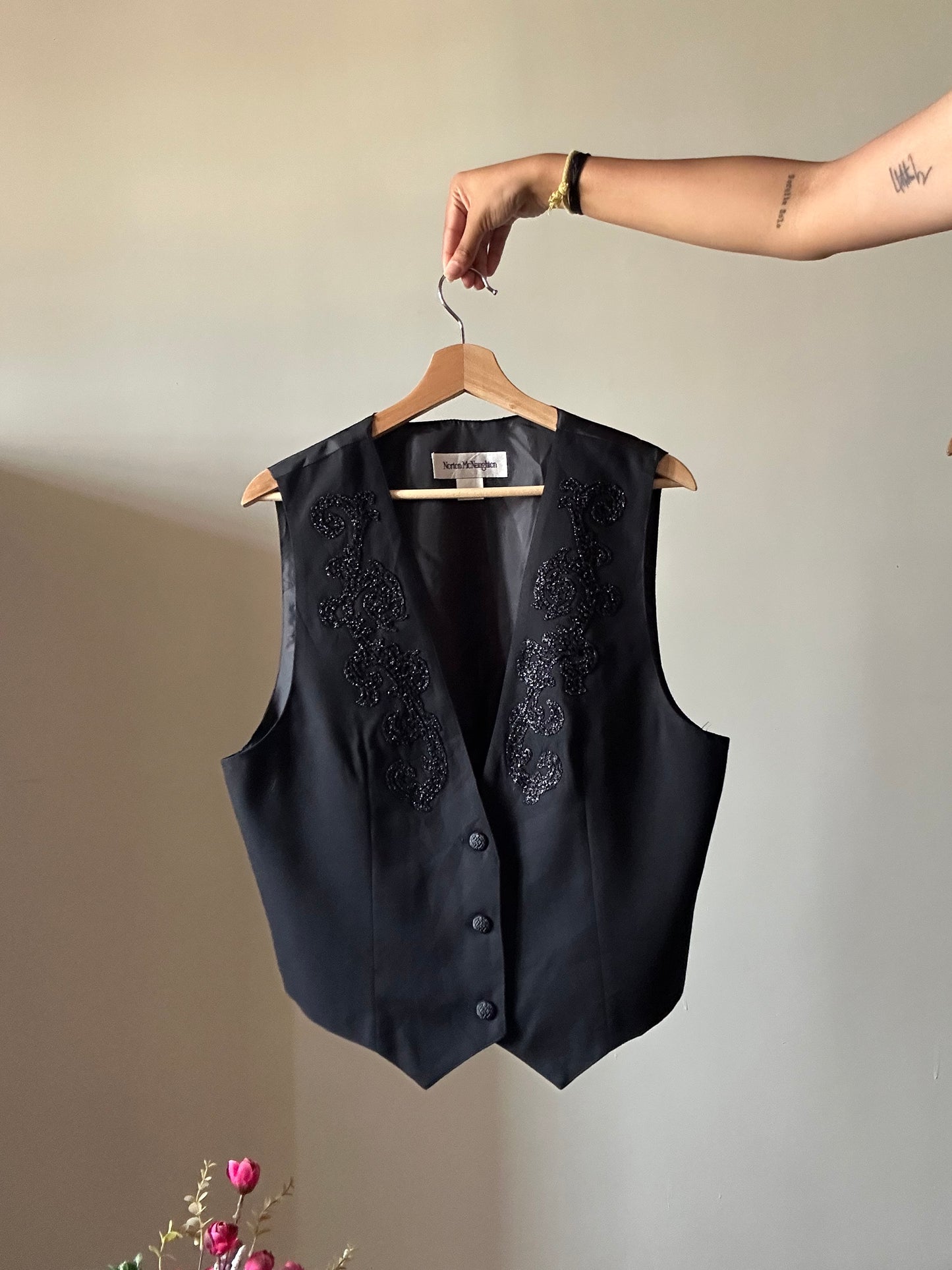 Norton McNaughton Vintage 3D Print Detail Vest