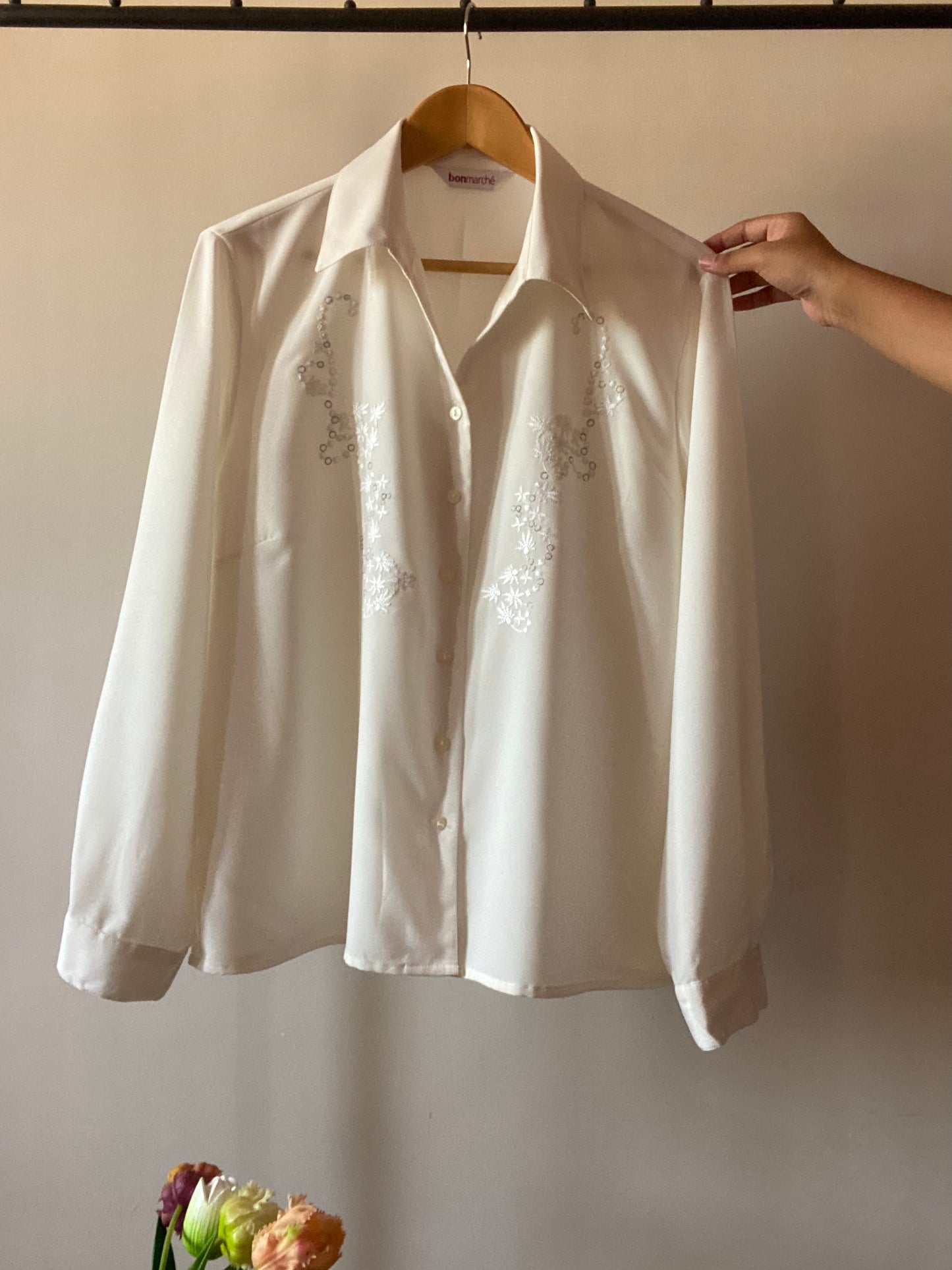Embroidered Vintage White Shirt