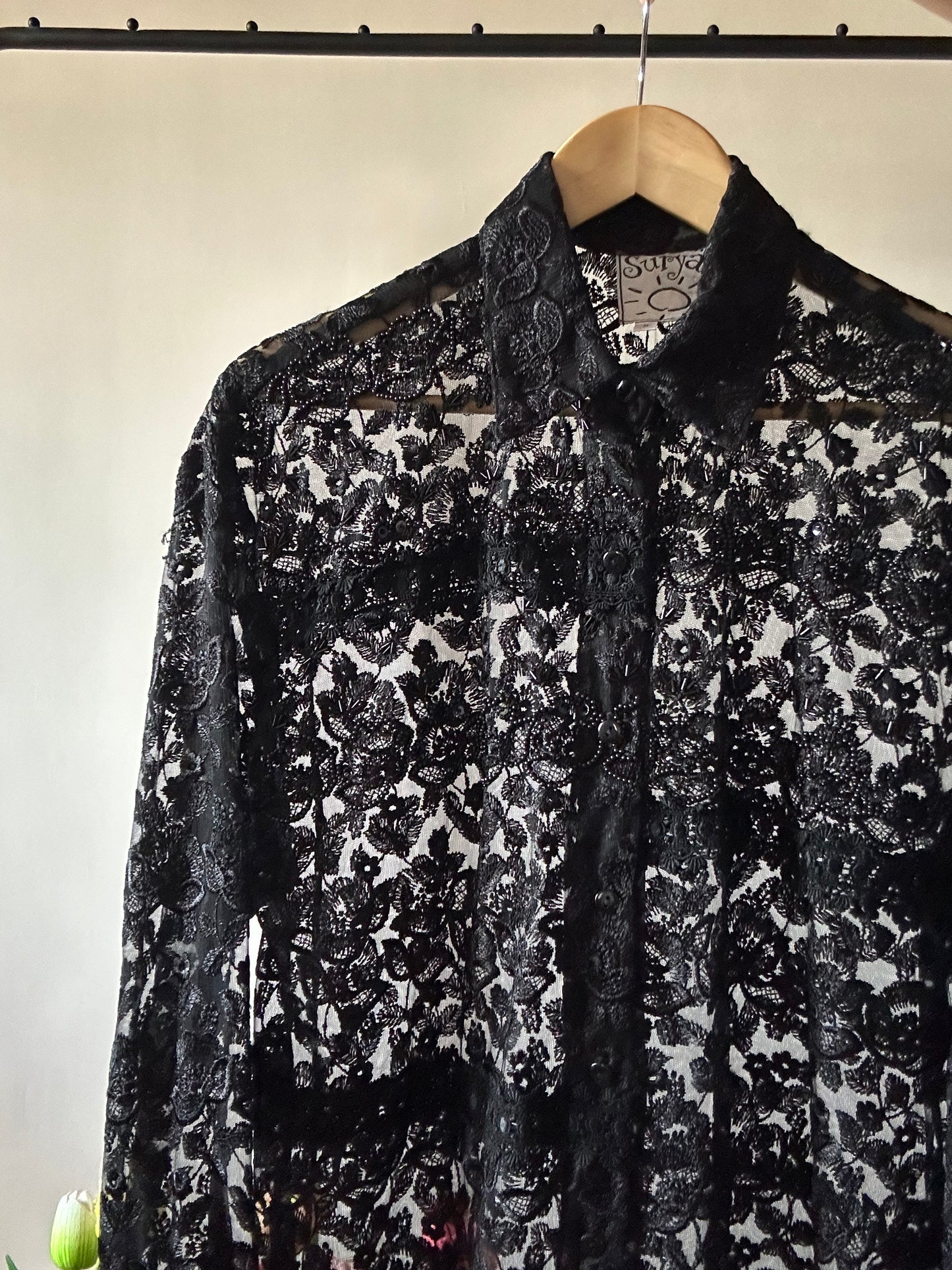 Vintage Embroidered And Beaded Shirt