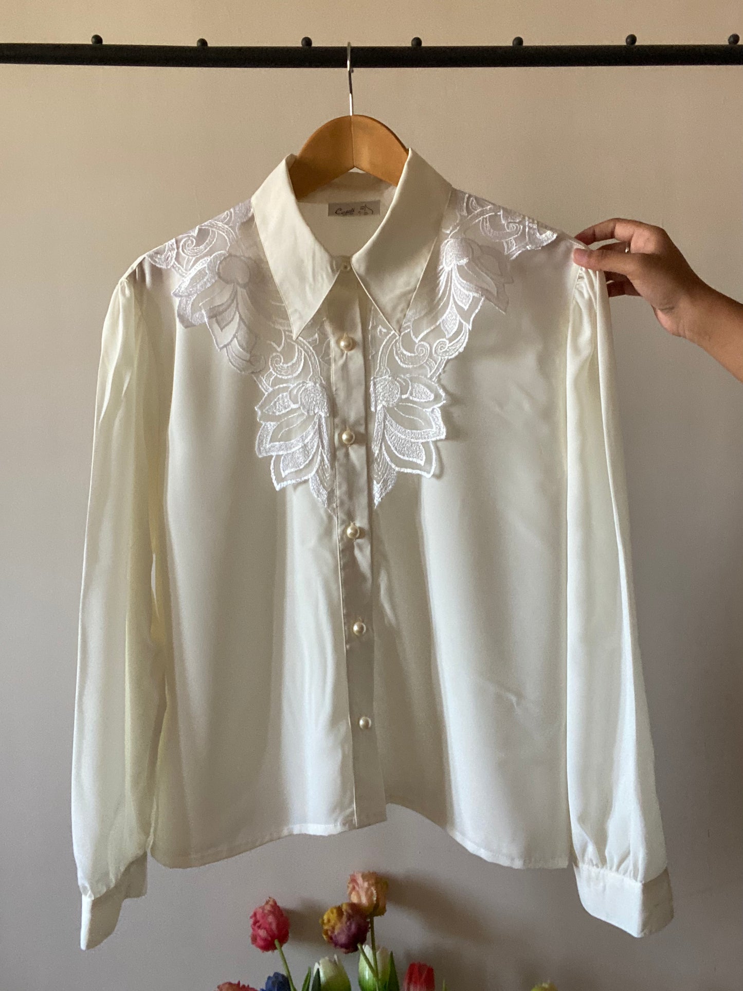 Vintage Lace Collar Detail Shirt