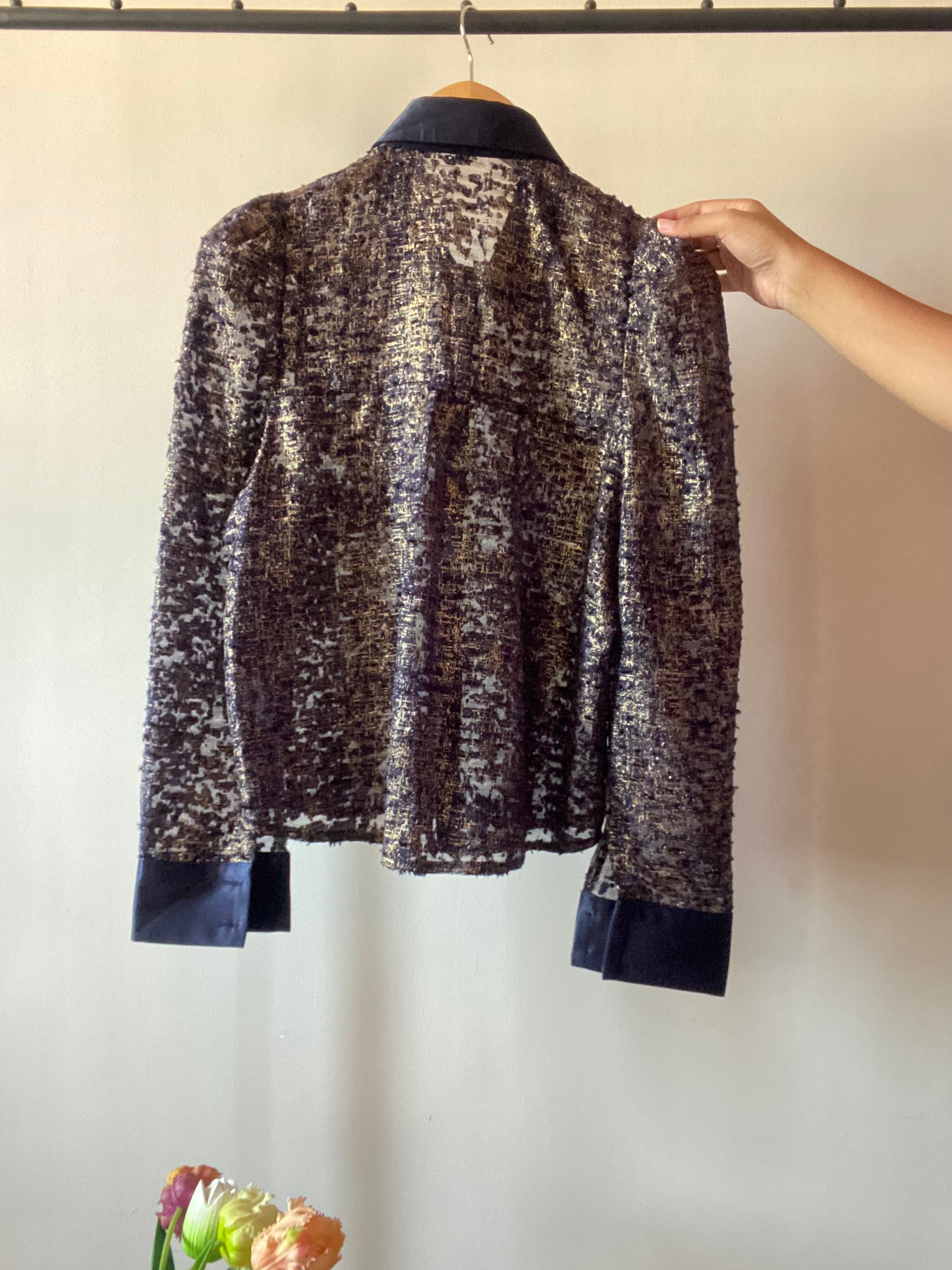 Cherrya Satin Detail Semi Sheer Vintage Shirt