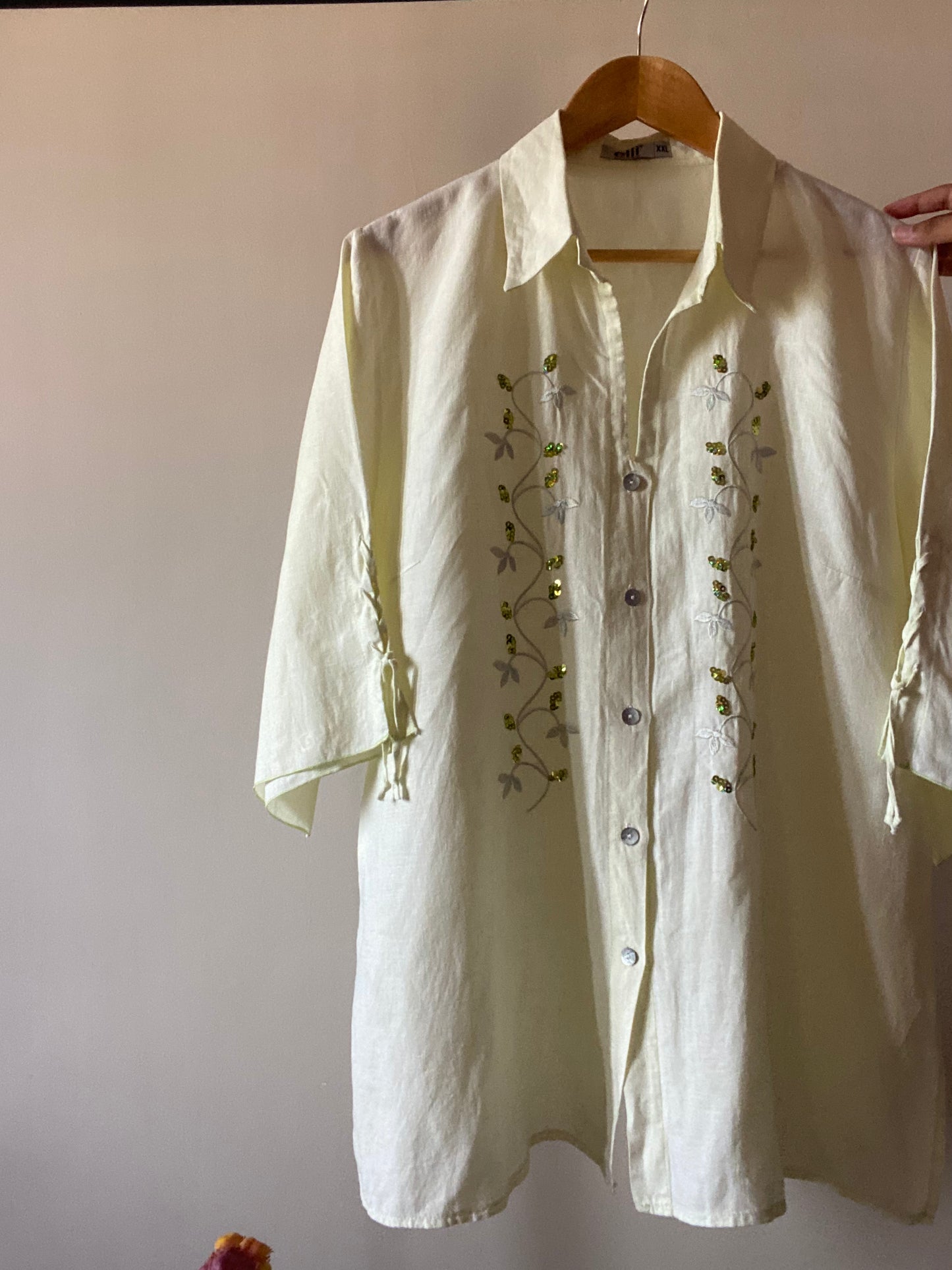 Vintage Linen Shirt With Embroidery