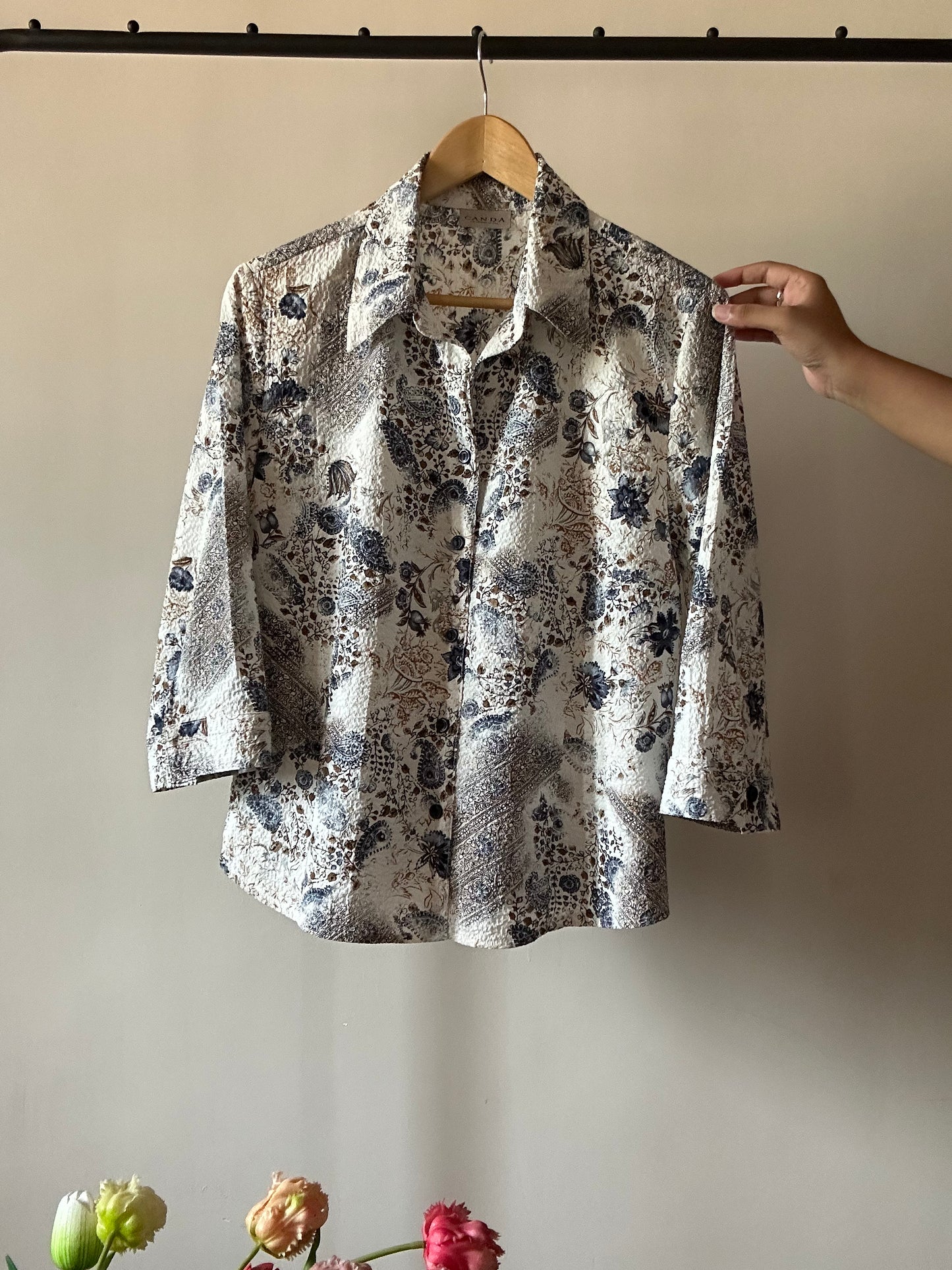 CANADA Vintage Abstract Floral Print Shirt