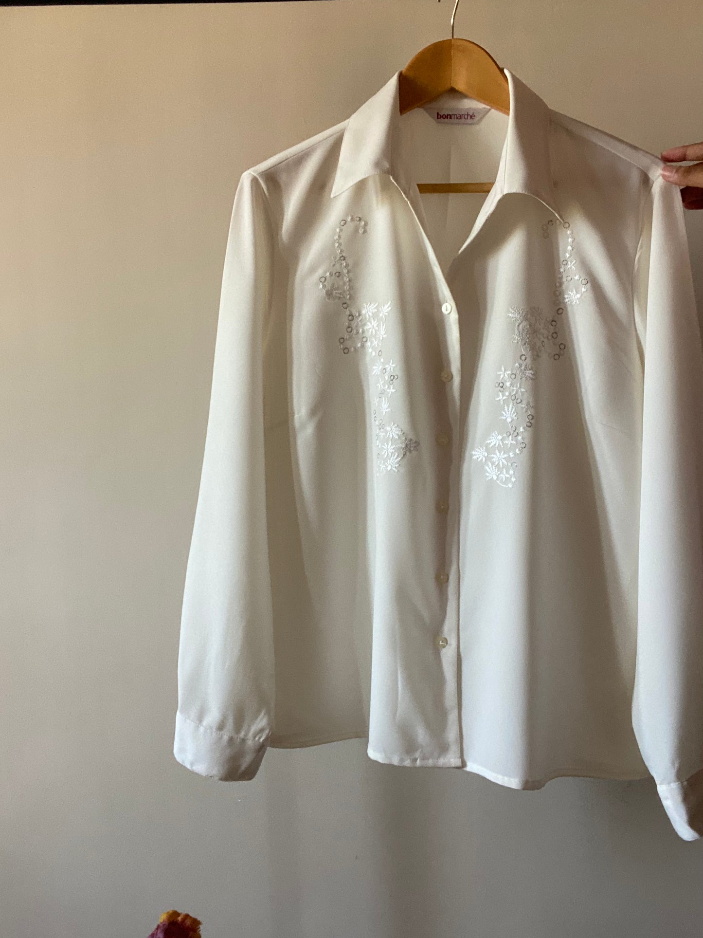 Embroidered Vintage White Shirt