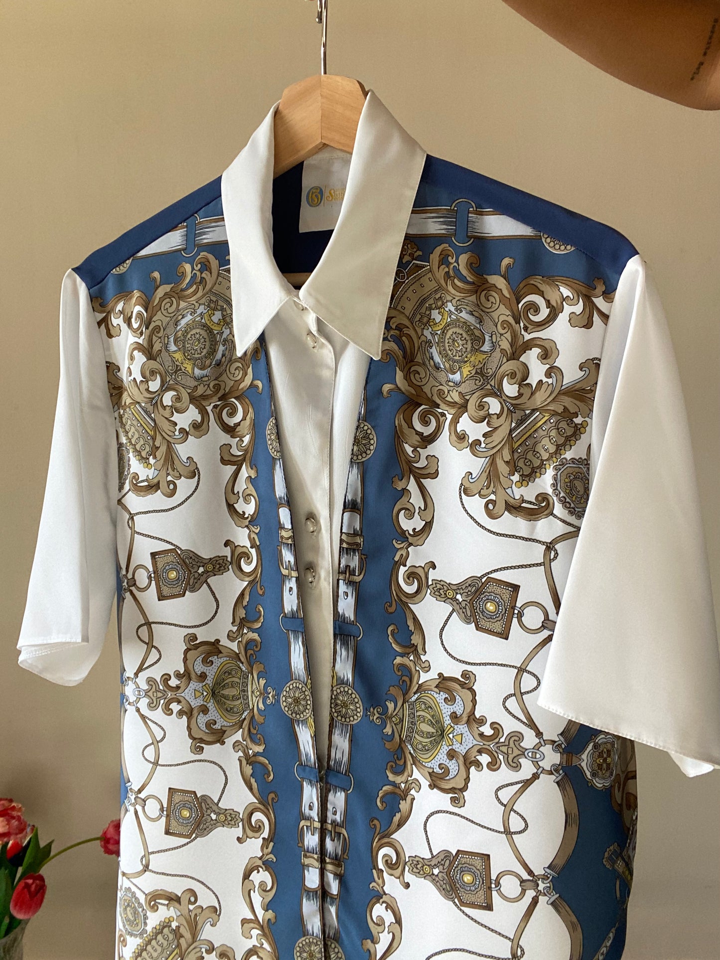 Baroque Print Layered Vintage Shirt