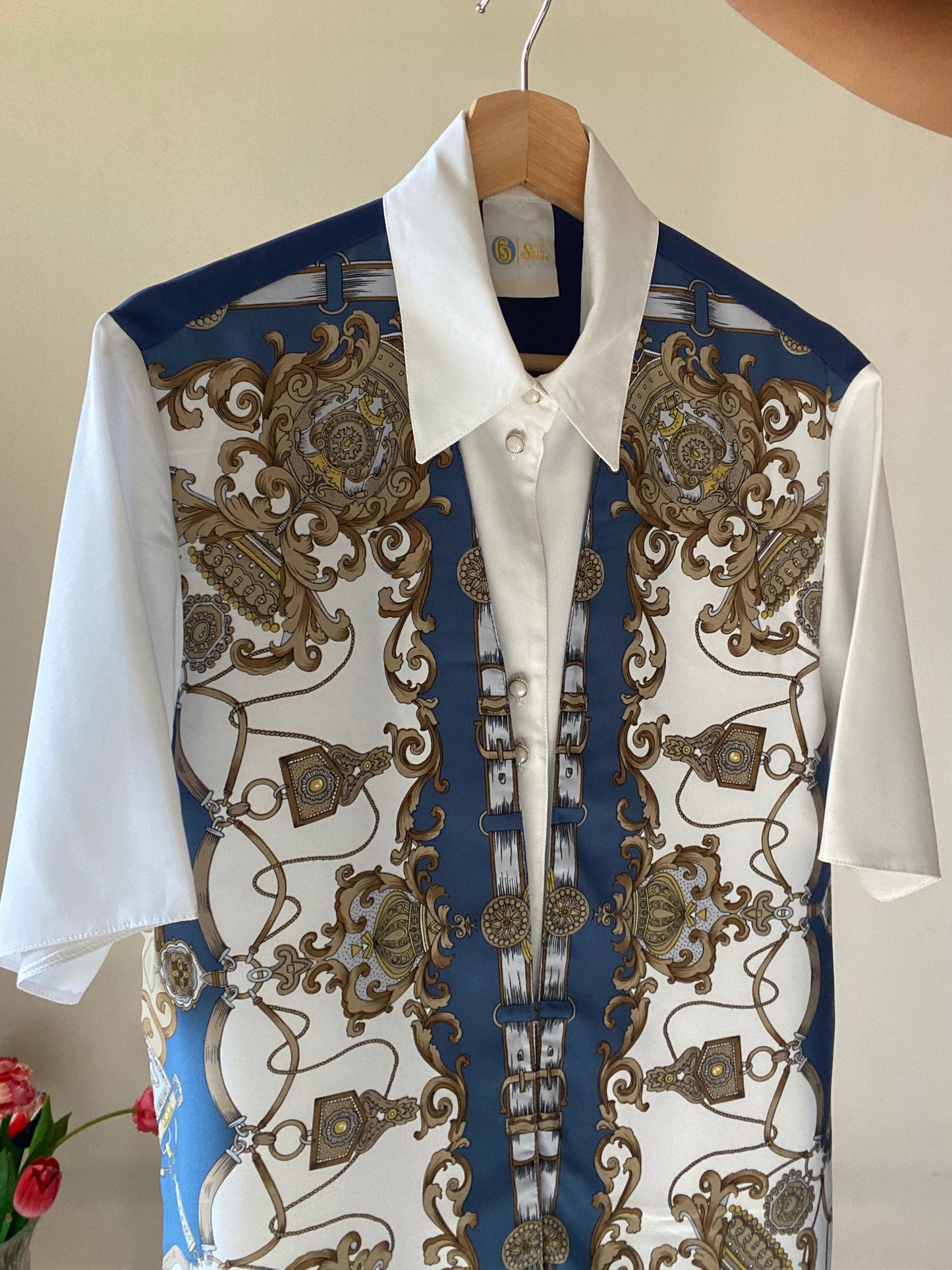 Baroque Print Layered Vintage Shirt