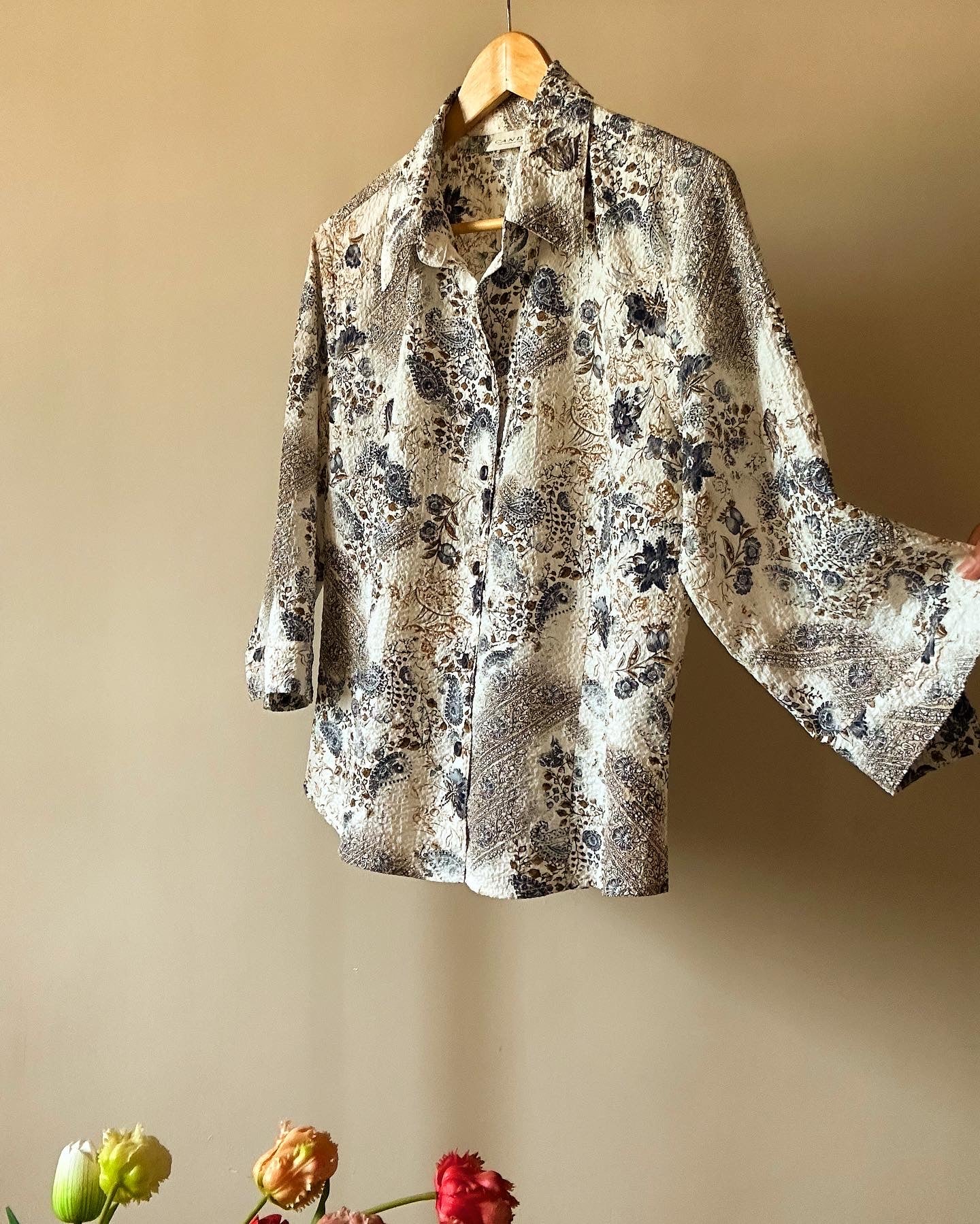 CANADA Vintage Abstract Floral Print Shirt