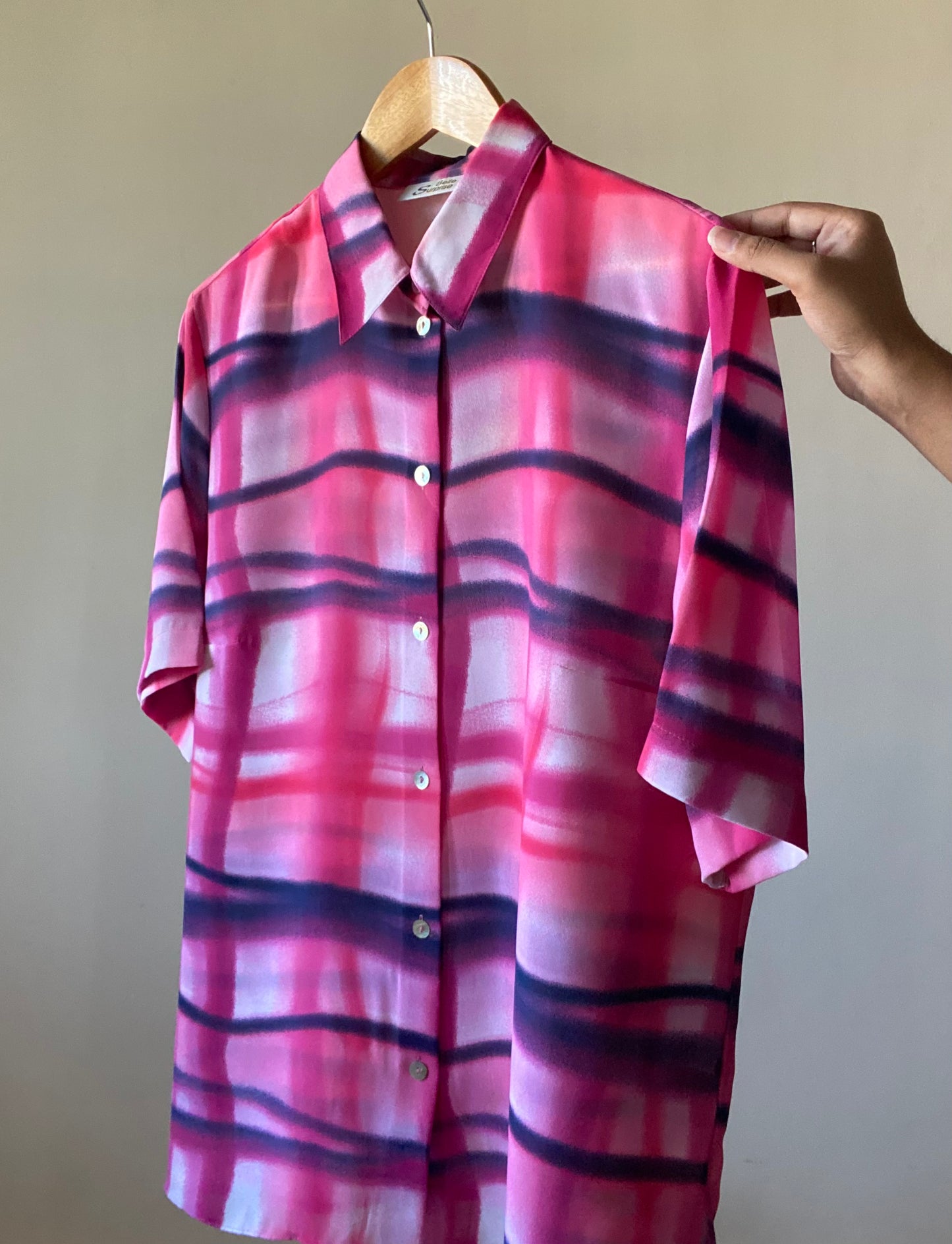Checked Ombré Print Vintage Shirt