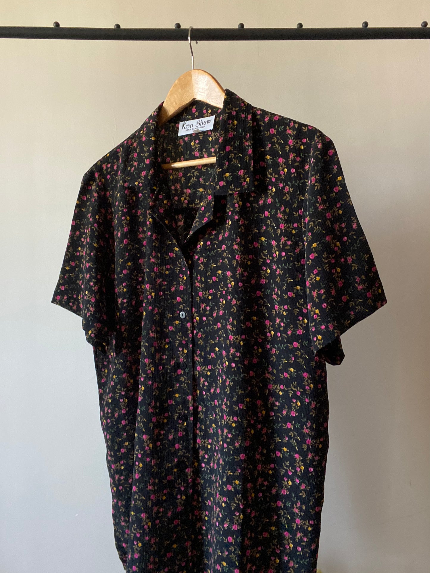 Crinkled Vintage Floral Print Shirt