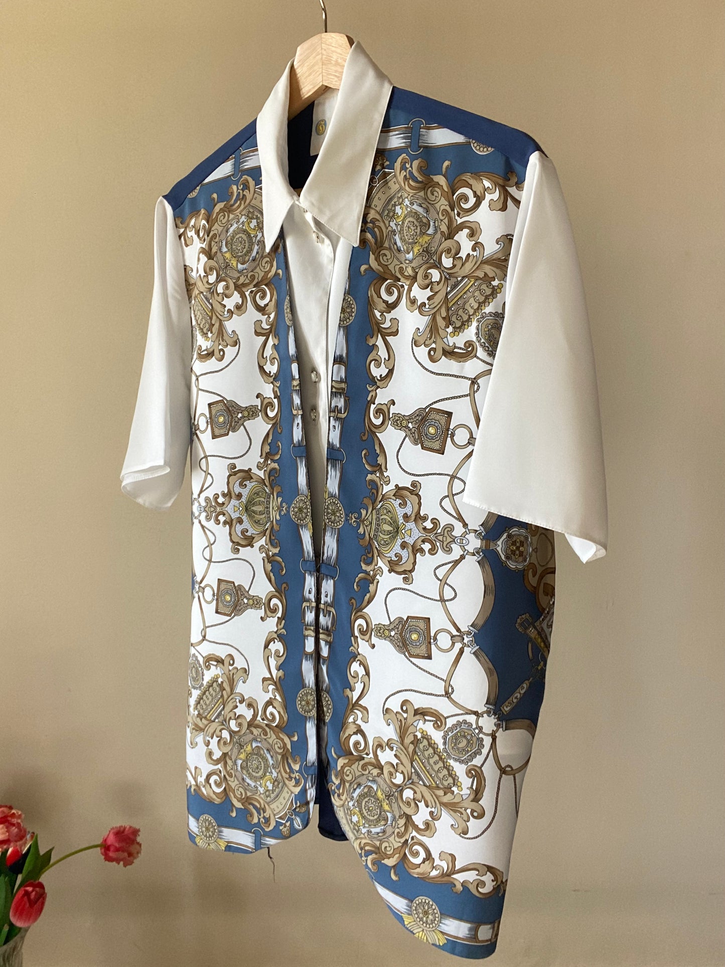 Baroque Print Layered Vintage Shirt
