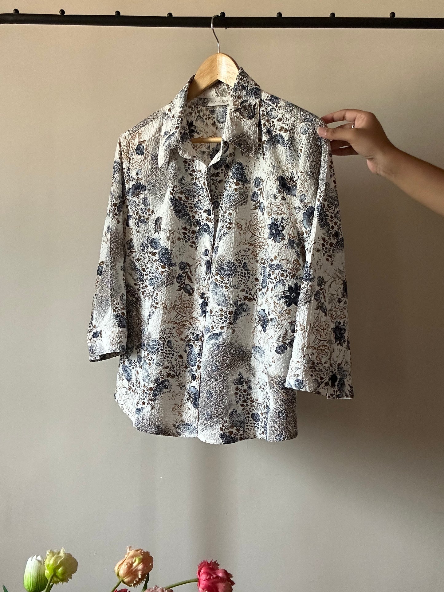 CANADA Vintage Abstract Floral Print Shirt