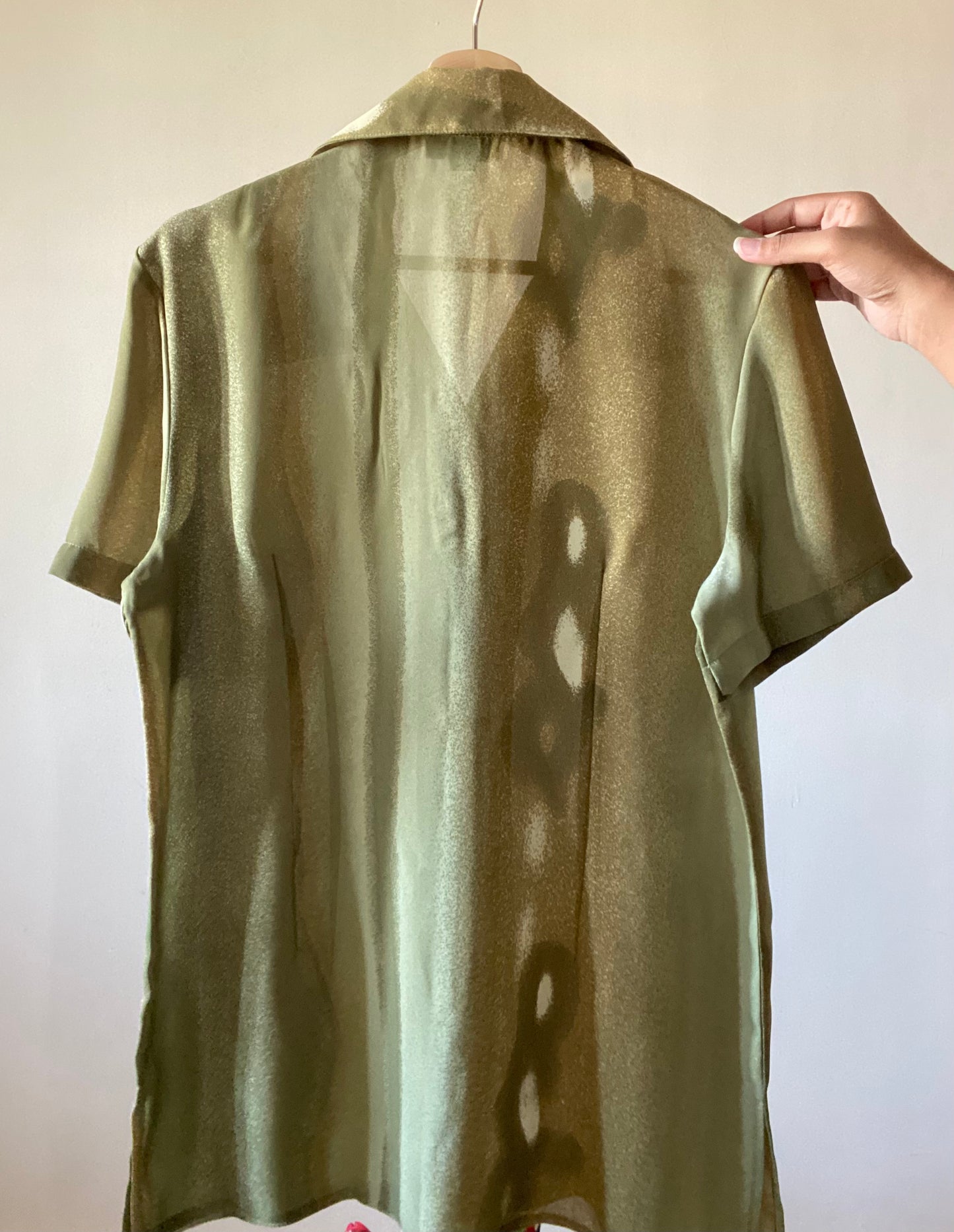 Olive Green Soft Colour Splash Shirt