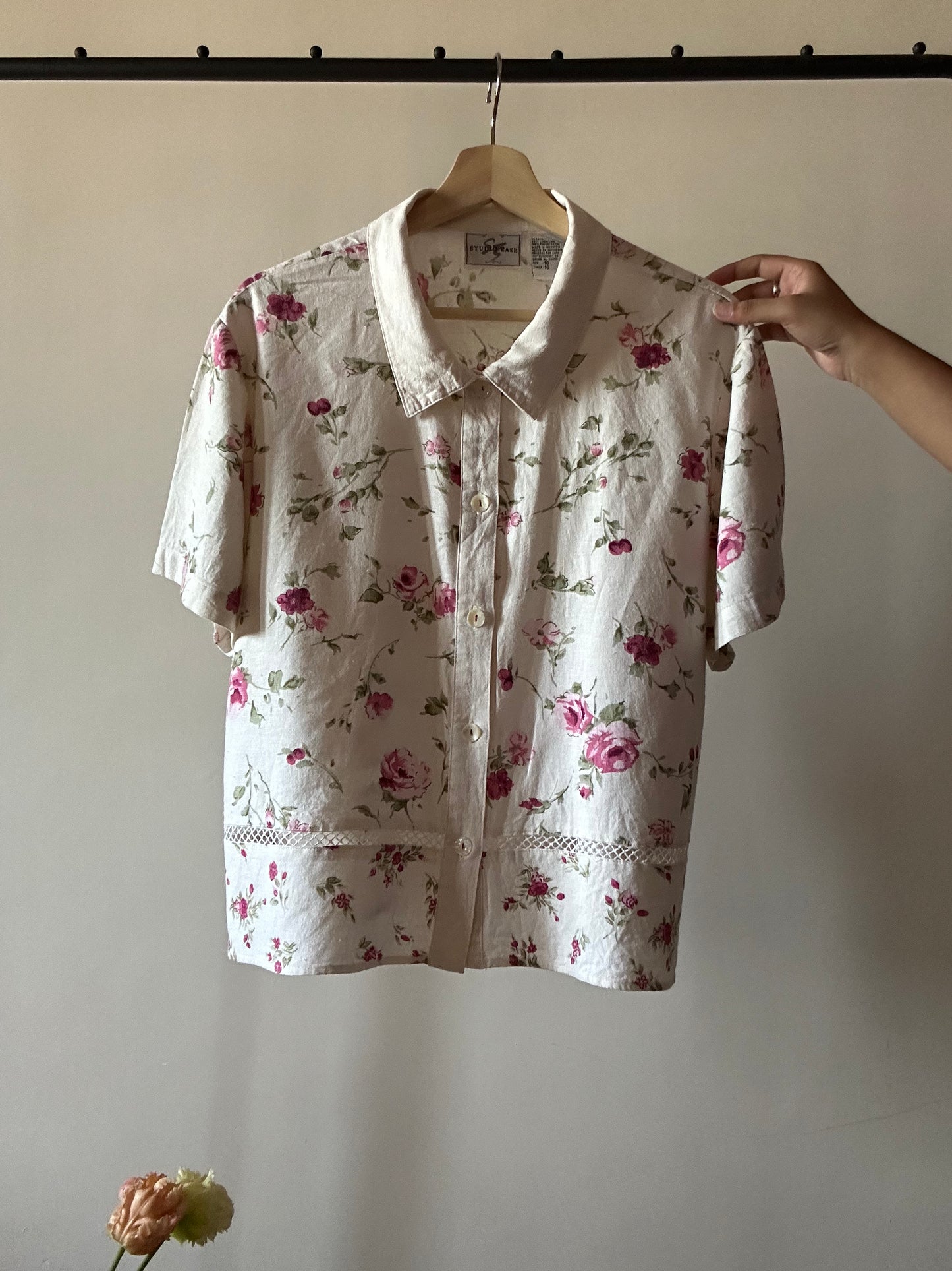 Vintage Studio Ease English Rose Print Shirt